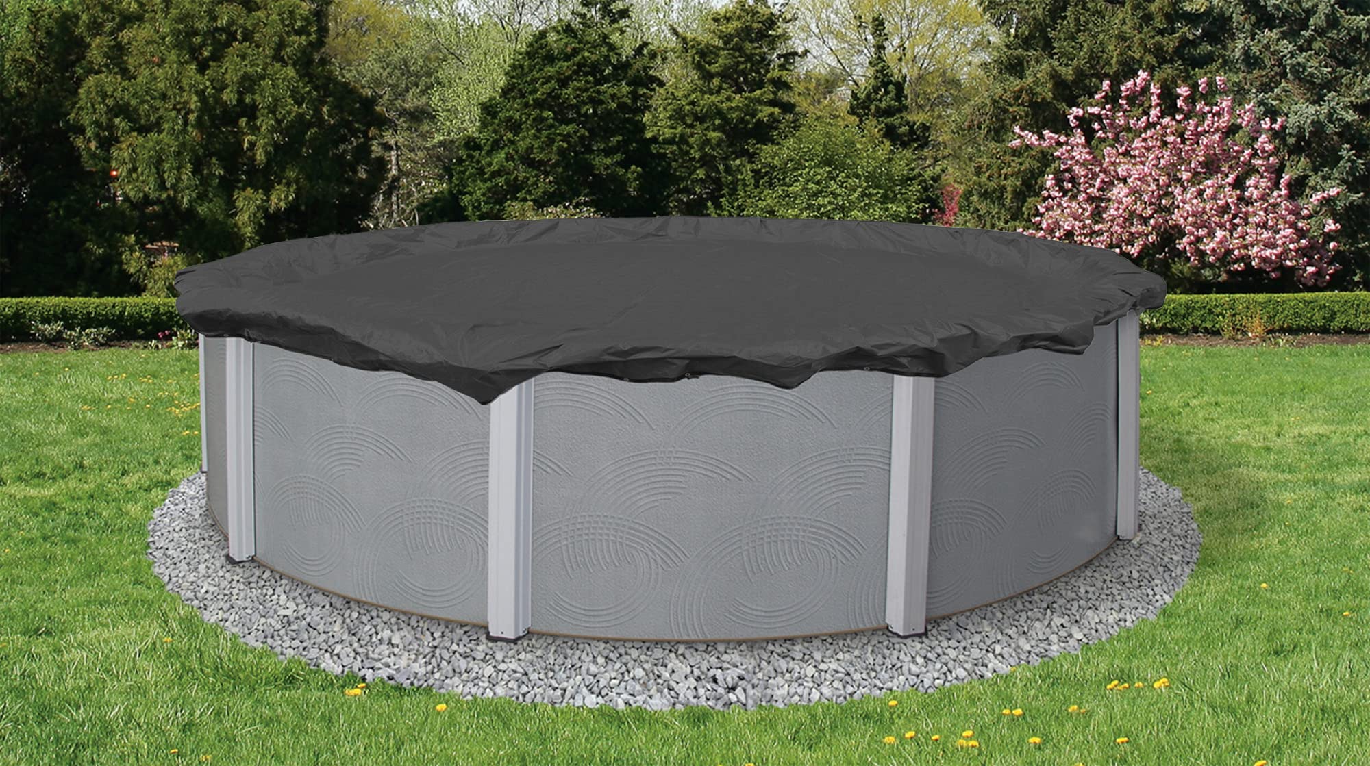 Blue Wave Arctic Armor 10-Year 24-Foot Round Above Ground Winter Pool Cover - Heavy Duty Protection for Inground & Outdoor Pools in Snowy Climates