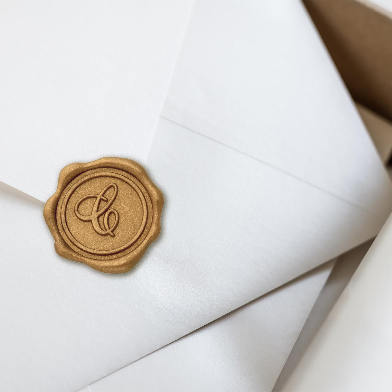 25-Pack Gold Alphabet Wax Seal Stickers - Self-Adhesive Letter C Wax Seals for Wedding Invitations, Envelopes, Stationery & DIY Scrapbooking