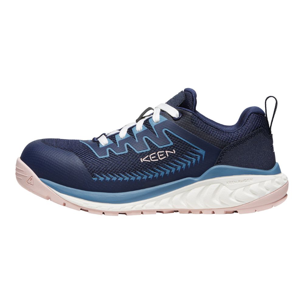 Keen Arvada Women's Composite Toe Athletic Work Shoes - Lightweight & Slip-Resistant Safety Shoes for Women - Blue (Model 1027682) - Perfect for Construction, Warehouse & Outdoor Work