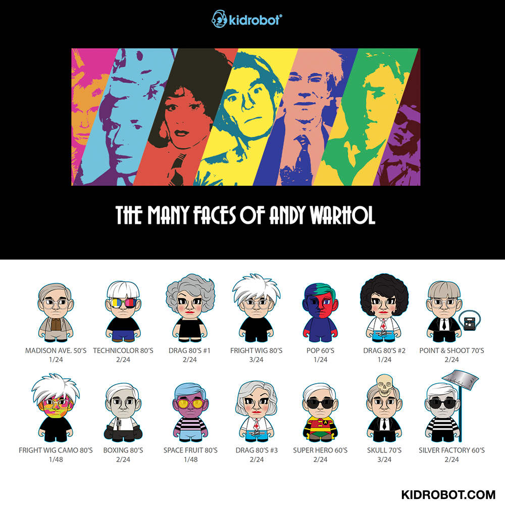 Kidrobot Andy Warhol Vinyl Mini Figures Collectible Set - Pop Art Decor for Home, Office & Gifts