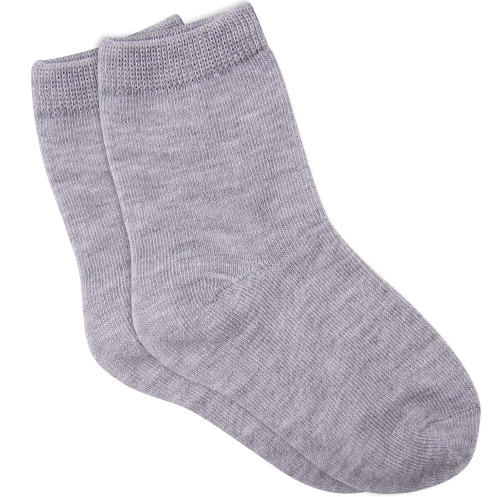 Duufin 18 Pairs Toddler Crew Socks - Mid Cut Kids Socks for Boys & Girls - Soft Cotton Mid Calf Socks for Daily Wear, School & Playtime