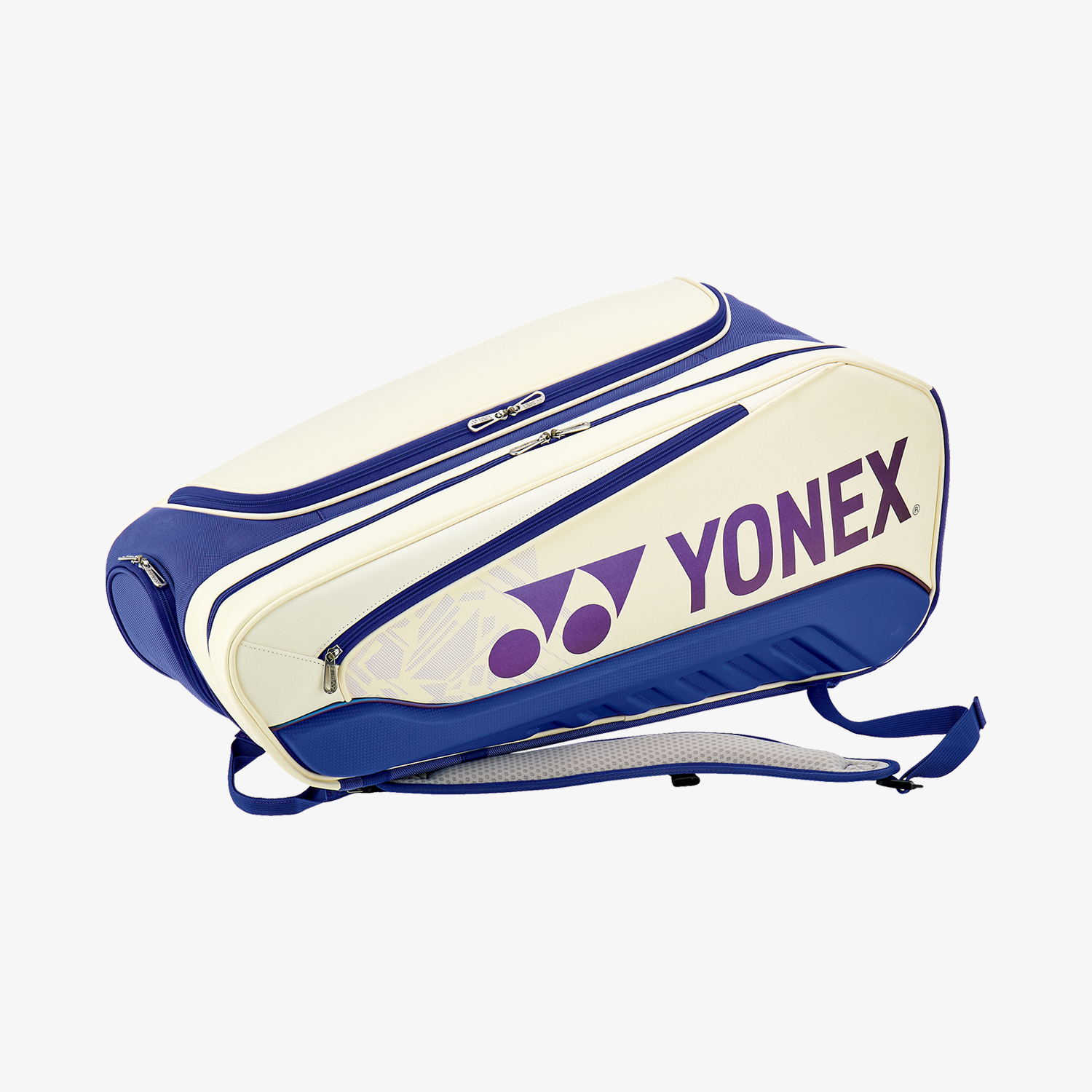 Yonex BAG02526WDB Expert Badminton Tennis Racket Bag 6-Pack (White/Deep Blue) - Perfect for Sports Training, Gym & Travel Accessories Storage