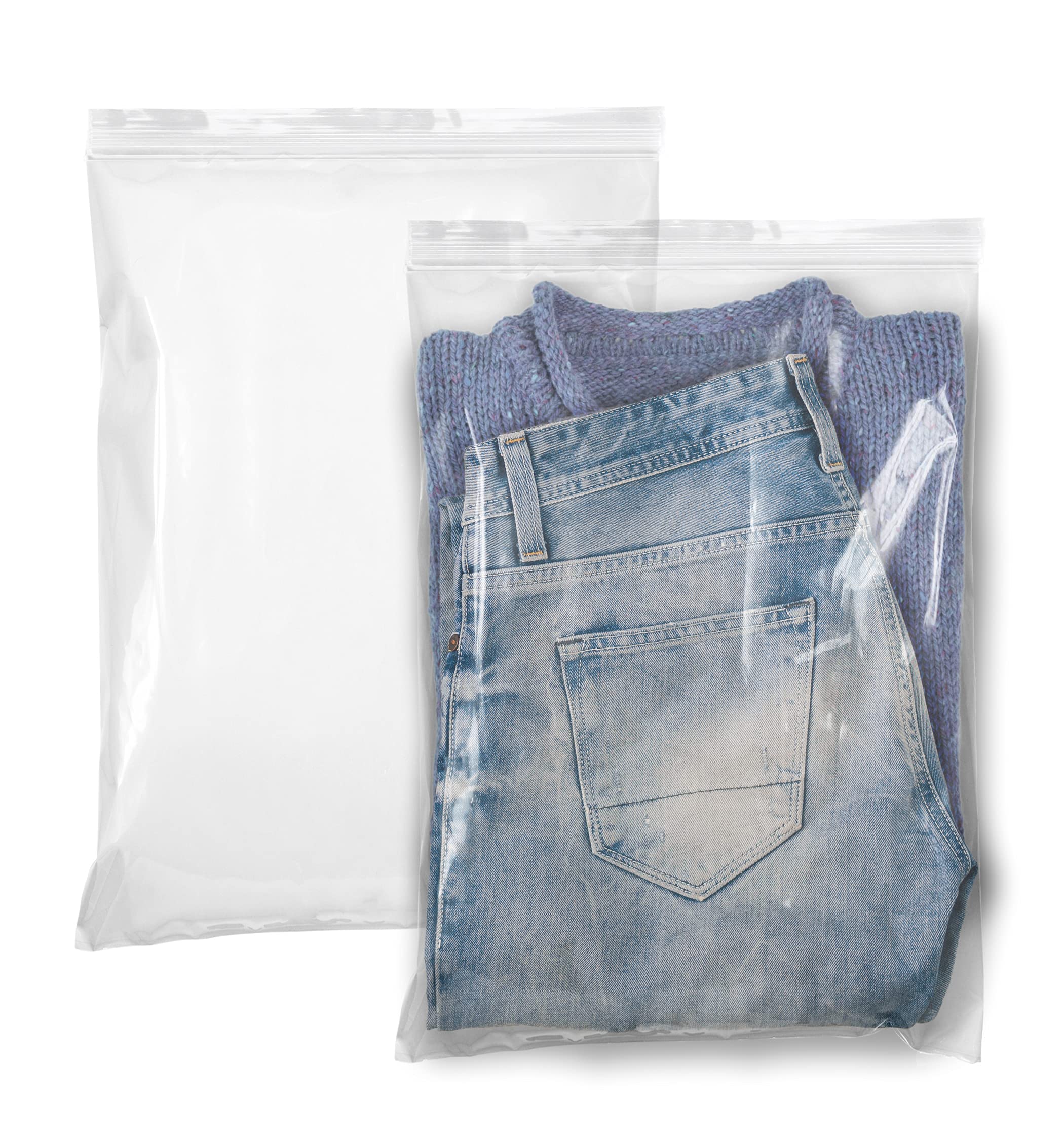 APQ 500 Pack 12x18 Inch Clear Heavy Duty Zipper Bags - 4 Mil Thick Single Track Seal Top Polyethylene Bags for Food Storage, Organizing, Industrial & Health Supplies - Ideal for Freezer, Pantry & Office Use