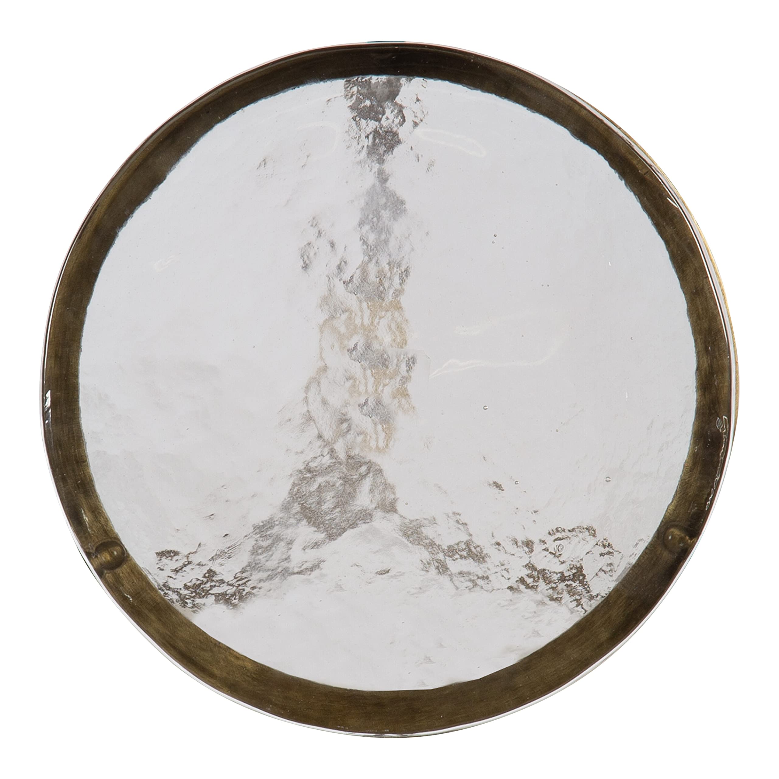 Kate & Laurel Aguilar Modern Brass Drink Table with Clear Glass Top - 9x9x23 Inches, Small Accent Table for Living Room, Bedroom, or Office - Perfect for Cocktails, Coffee, and Decor