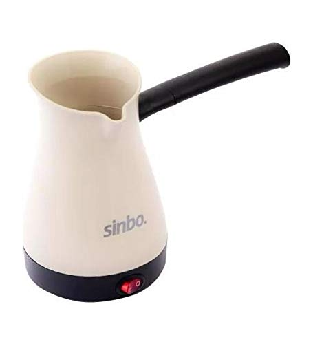 Premium SCM 2951 Greek Turkish Coffee Maker - 0.4L Electric Briki Ibrik Pot (Beige) | Authentic Stovetop & Electric Coffee Brewing for Home, Office & Traditional Ceremonies