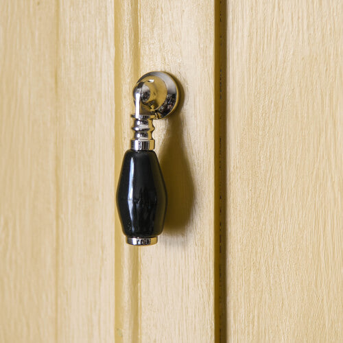 Black Nickel & Ceramic Drop Pull Handle - Elegant Cabinet & Drawer Hardware for Kitchen, Bathroom & Furniture Upgrade