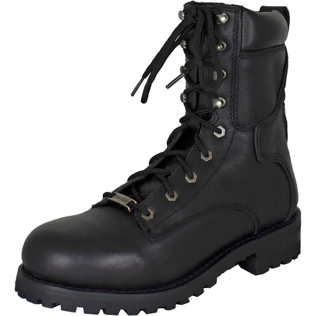 Open Road Men's 8 Quilted Motorcycle Boots - Waterproof Leather Riding Boots for Harley & Cruiser Bikes - Perfect for Long Distance Touring & Daily Commuting