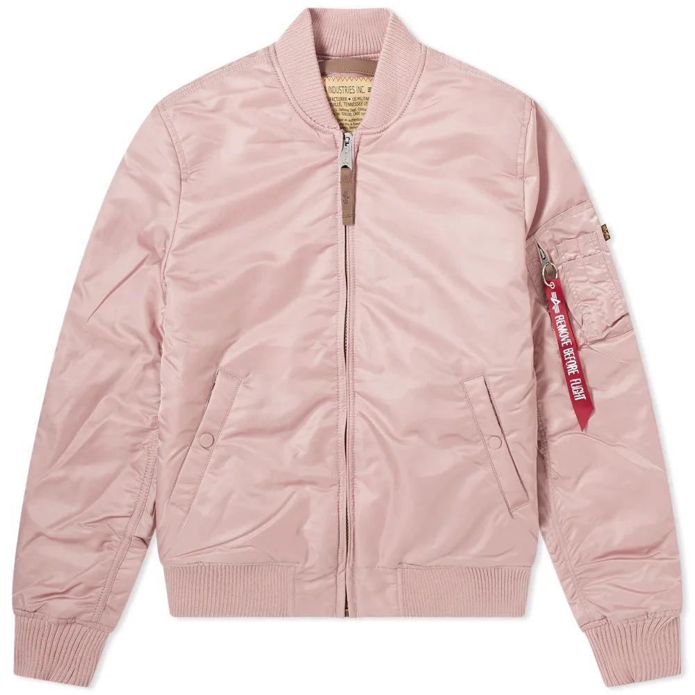 ALPHA INDUSTRIES MA-1 Bomber Jacket for Men & Women - Vintage Military Style Lightweight Flight Jacket in Mauve Pink | Casual Outwear, Streetwear Fashion, Fall Winter Coat
