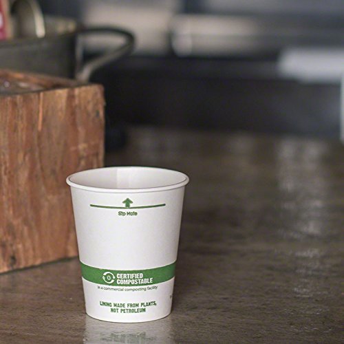 6 oz White Compostable Coffee Cups - Eco-Friendly Biodegradable Paper Hot Cups for Coffee, Tea & Hot Beverages (1000 Count) | Perfect for Offices, Cafés, Parties & Takeout Services