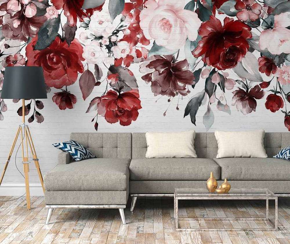 Design Walls Hanging Flowers - Decorative Wall Art for Home & Office - Perfect for Living Room, Bedroom, Wedding Decor
