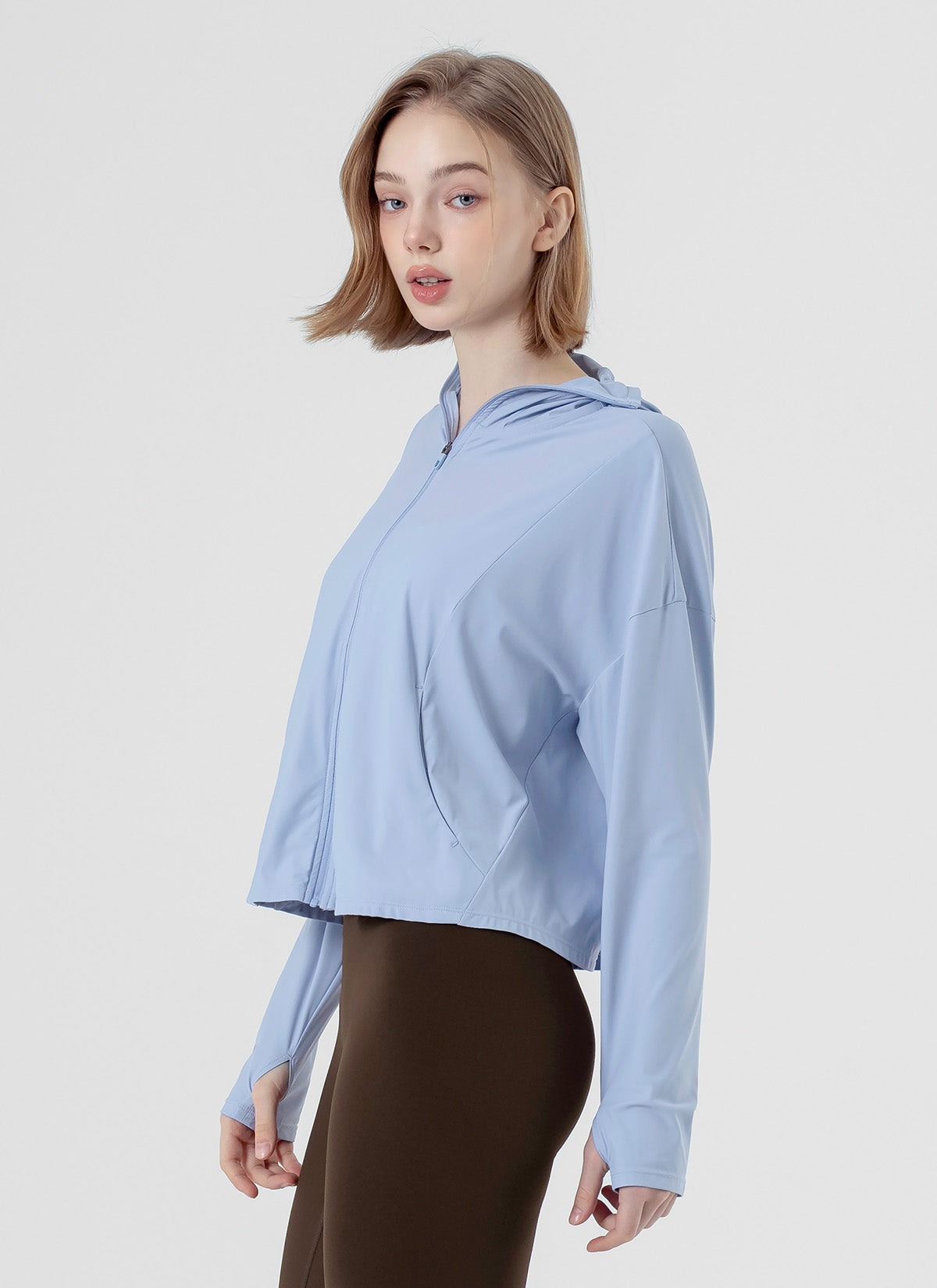 Lightweight Cooling Loose Fit Crop Hoodie Jacket for Women - Breathable Summer Outdoor Workout & Casual Wear