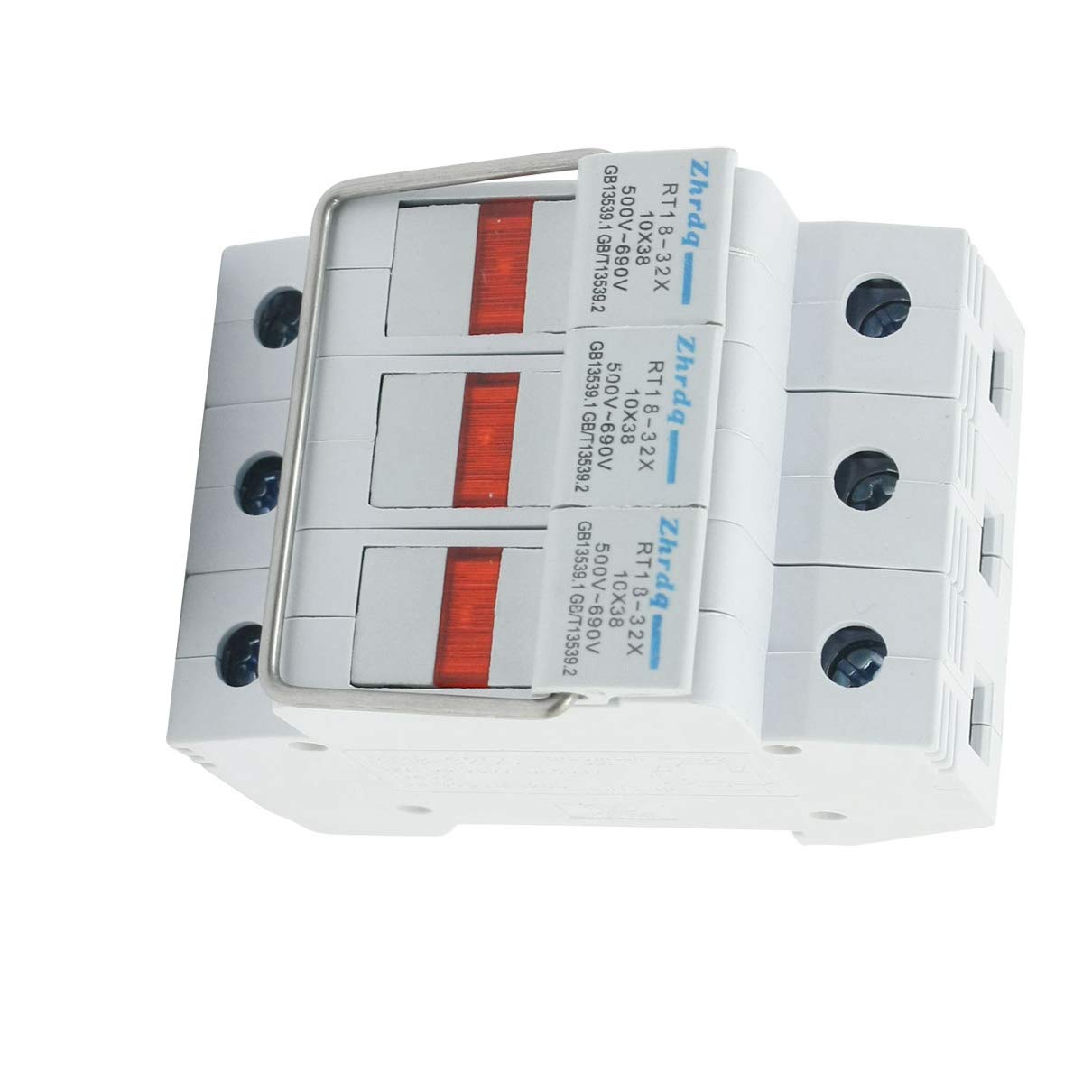 500V 32A 3-Pole Mini Circuit Breaker with Pull Ring - 10 x 38mm Fuse Holder for Electrical Tools & Testers | Ideal for Industrial Equipment, Power Distribution & DIY Electrical Projects
