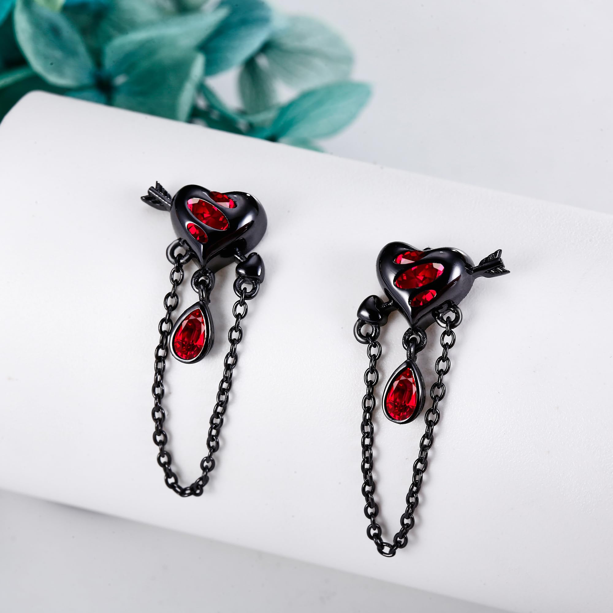 Black Rose Earrings Sterling Silver - Infinity Dangle Earrings for Women | Rose Jewelry Gift | Perfect for Valentine's Day, Anniversary & Special Occasions