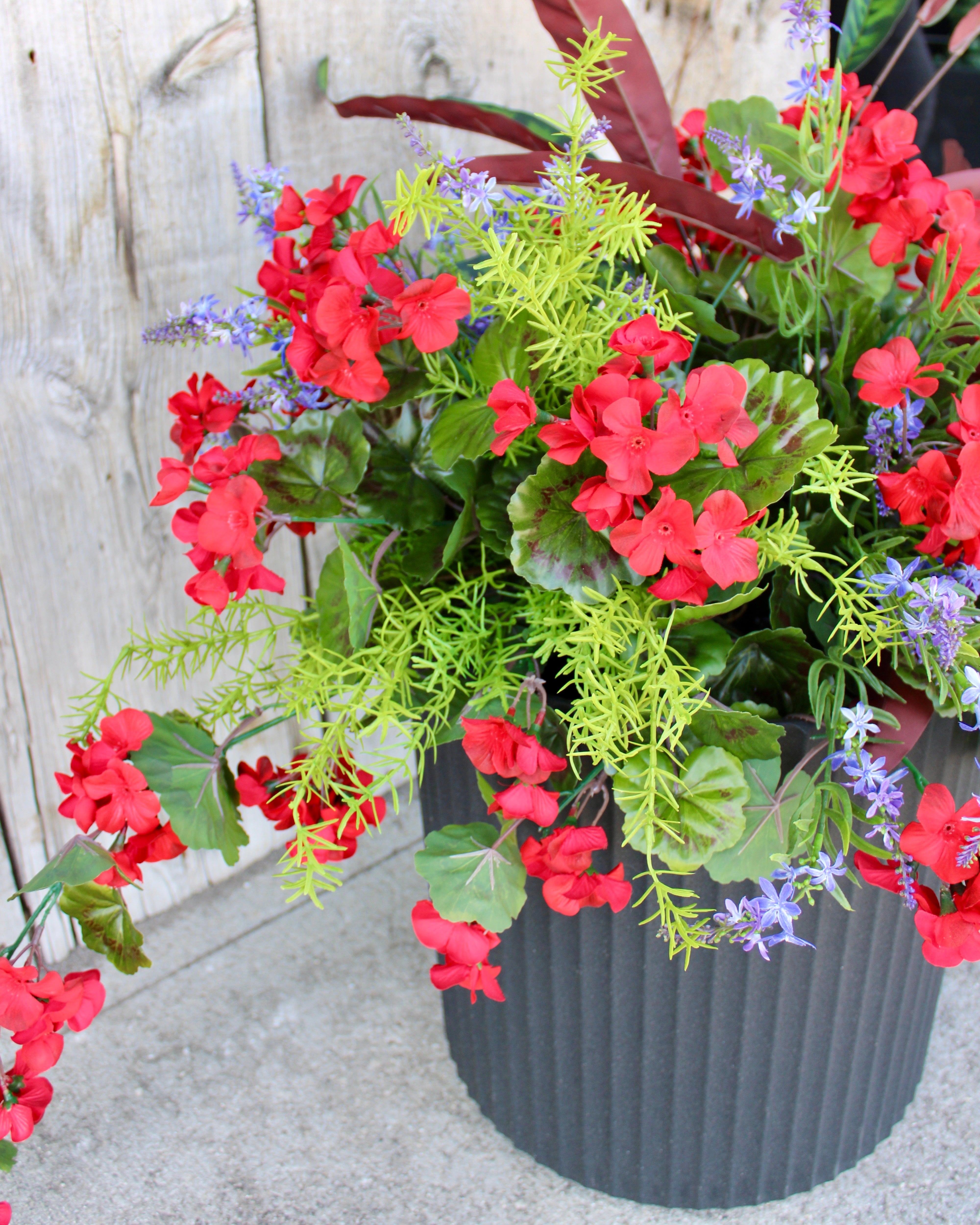 Red Hanging Basket Drop-In Planter - Perfect for Indoor Plants, Outdoor Gardens, and Balcony Decor