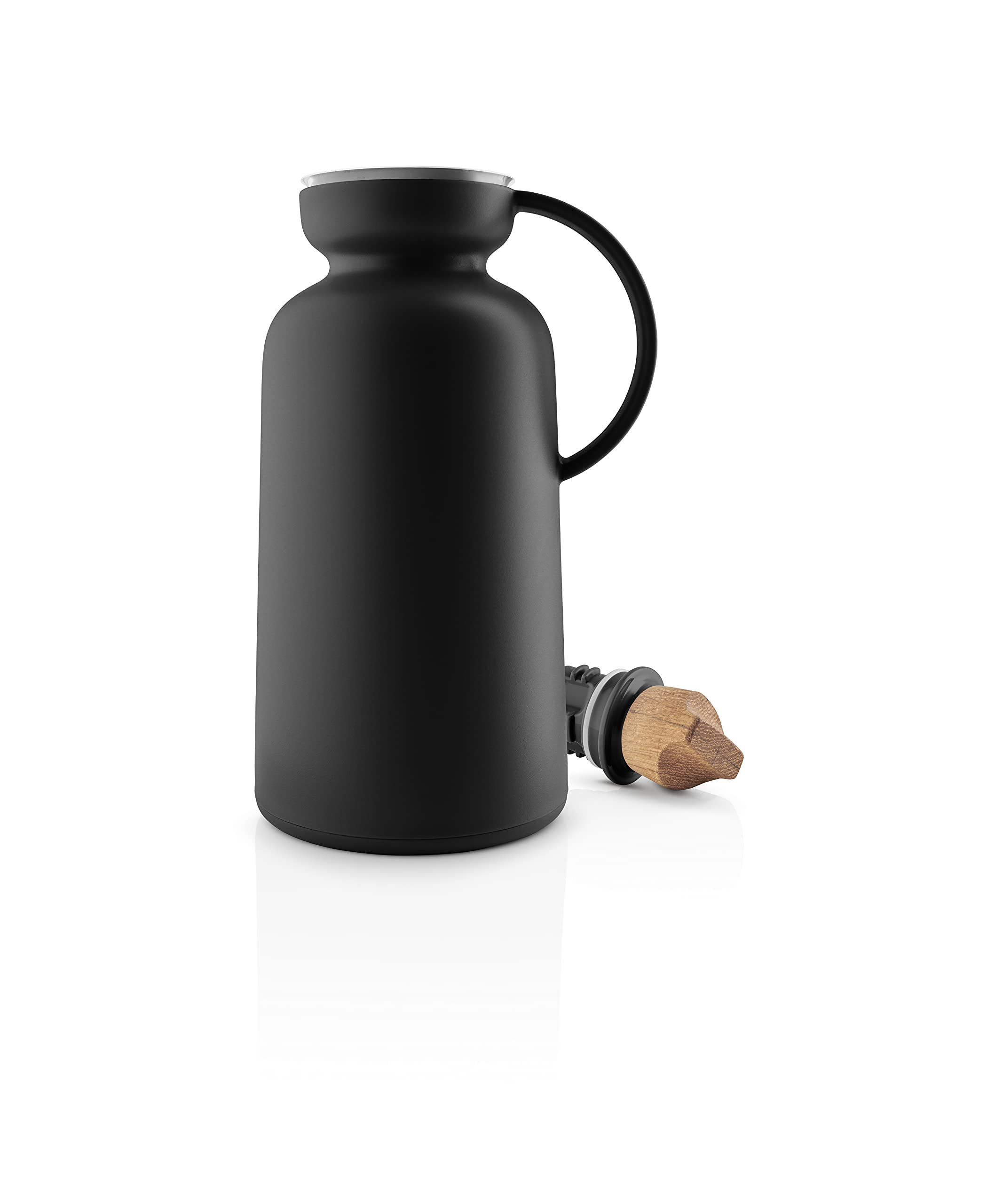 Eva Solo Silhouette Vacuum Jug - 1 Liter Thermal Coffee Carafe, Double Wall Insulated Stainless Steel Flask for Hot & Cold Beverages | Perfect for Coffee, Tea, Water & Office/Home Use | Black