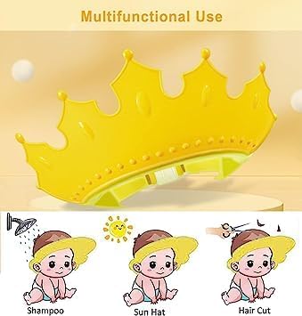 **TOPHABEN Adjustable Silicone Baby Shower Cap - Soft Bath Visor for Toddler & Kids Hair Washing Protection (Multicolor, Pack of 1) - Perfect for Bath Time, Swimming & Spa**