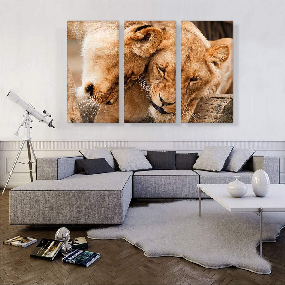 ARTCANVAS Two Lionesses Playing - 60