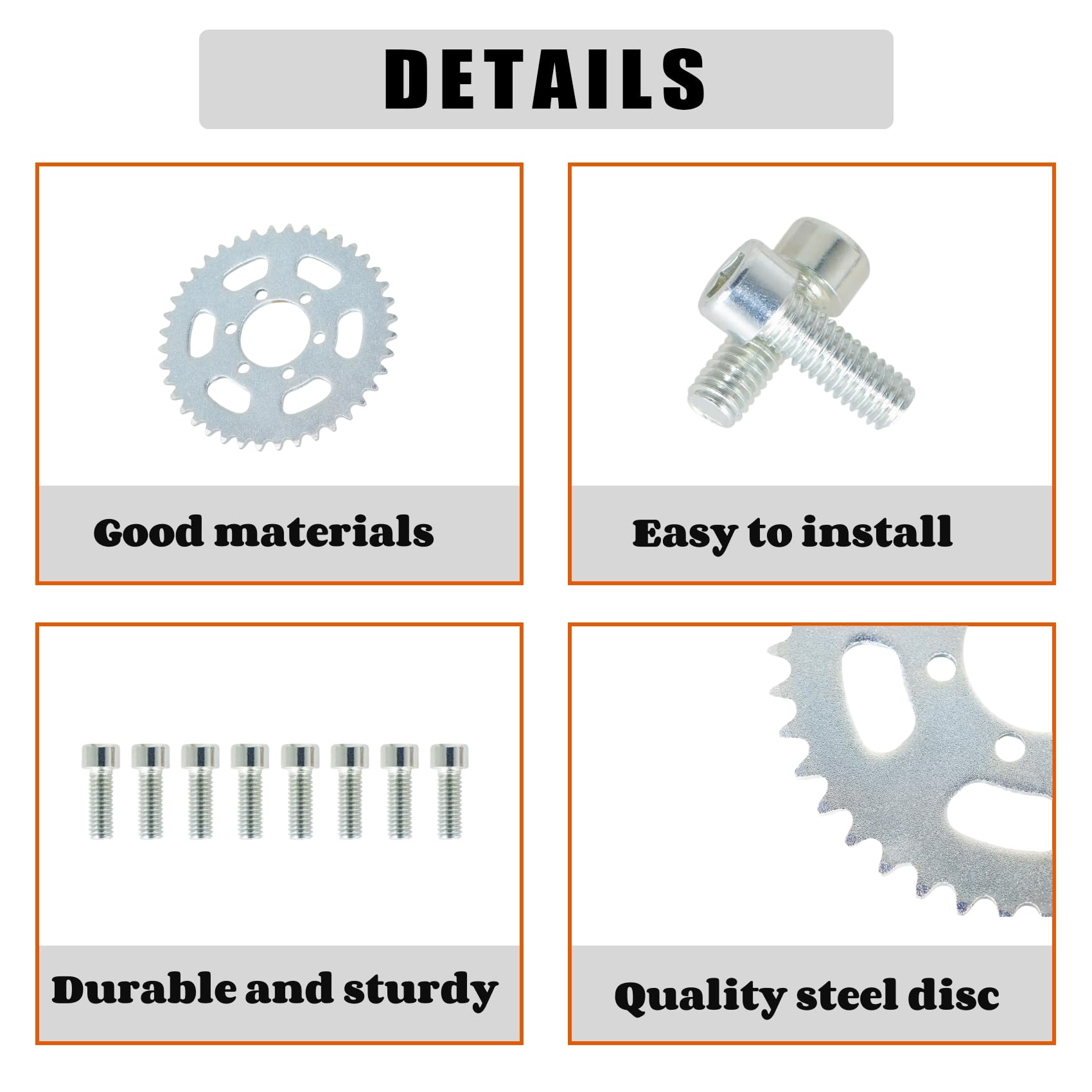 35T 40 Teeth Rear Sprocket 5 Inch Replacement for Mini Bike Go Kart Quad - Durable Chain Sprocket for Off-Road Racing, Trail Riding & DIY Mini Bike Projects