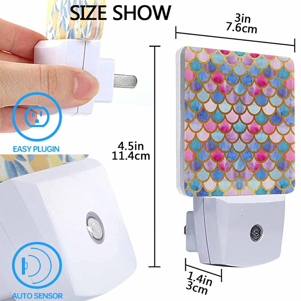 Custom Personalized LED Night Light Set of 2 with Auto Sensor - Plug-in Dusk to Dawn Lighting for Bedroom, Bathroom, Kitchen, Hallway & Stairs | Perfect for Kids Rooms, Nurseries & Home Decor