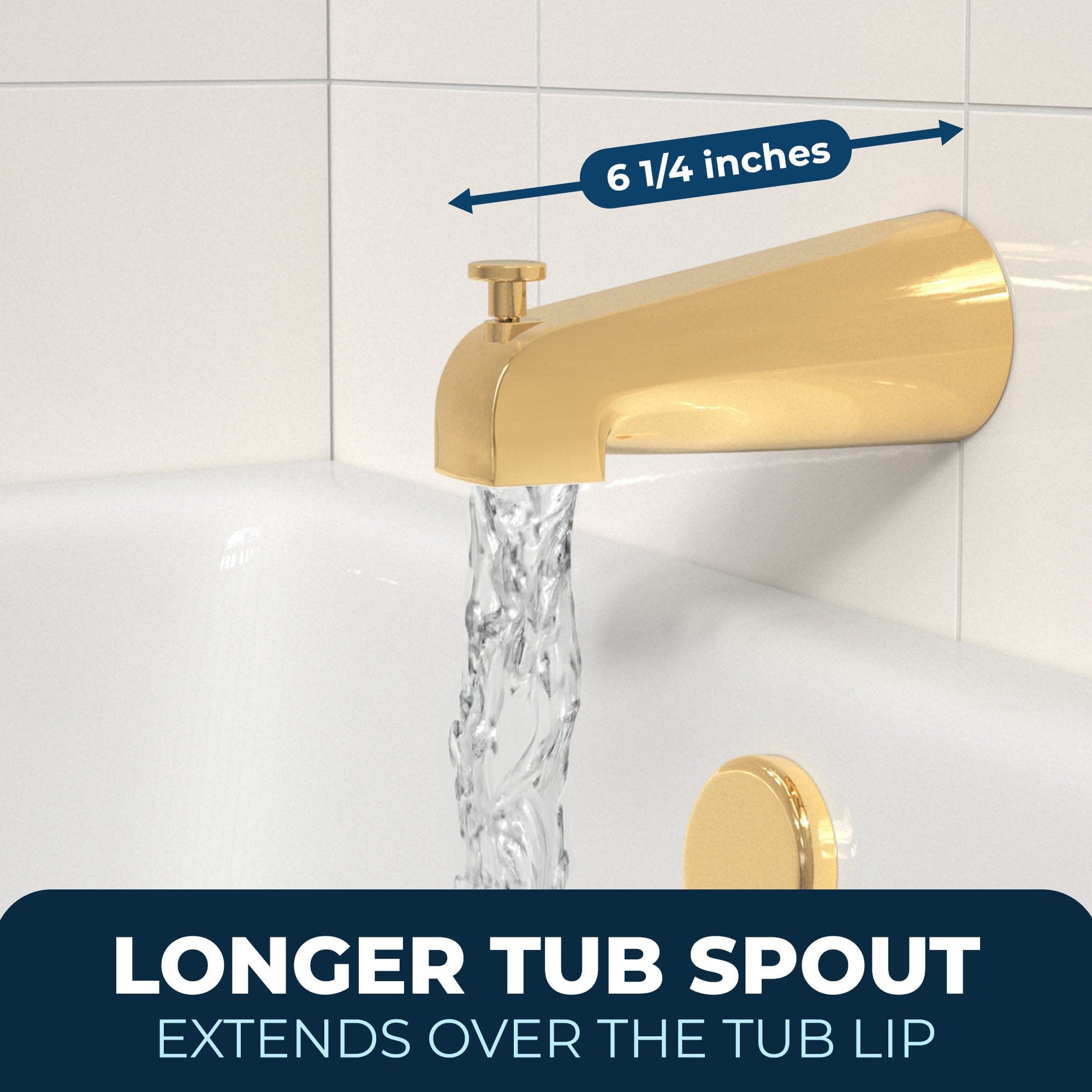 All Metal Tub Spout with Built-In Diverter - Premium Bathroom Faucet for Bathtub - Perfect for Home Renovation & Bathroom Upgrades