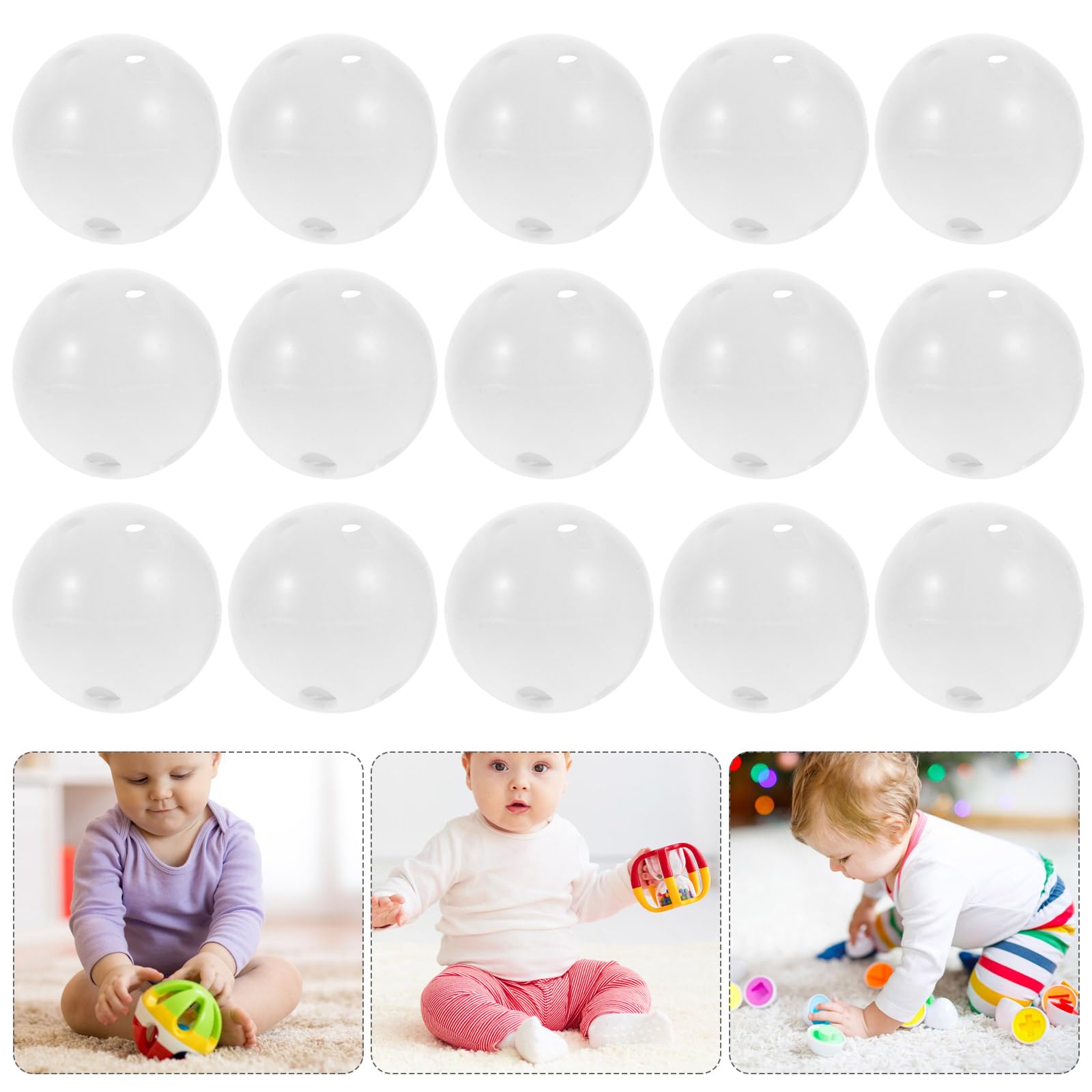 50PCS Rattle Balls Inserts - 24mm Round Doll Noise Makers for Toy Repair & Craft Accessories - DIY Squeaker Replacement Parts for Stuffed Animals, Baby Toys & Puppet Making