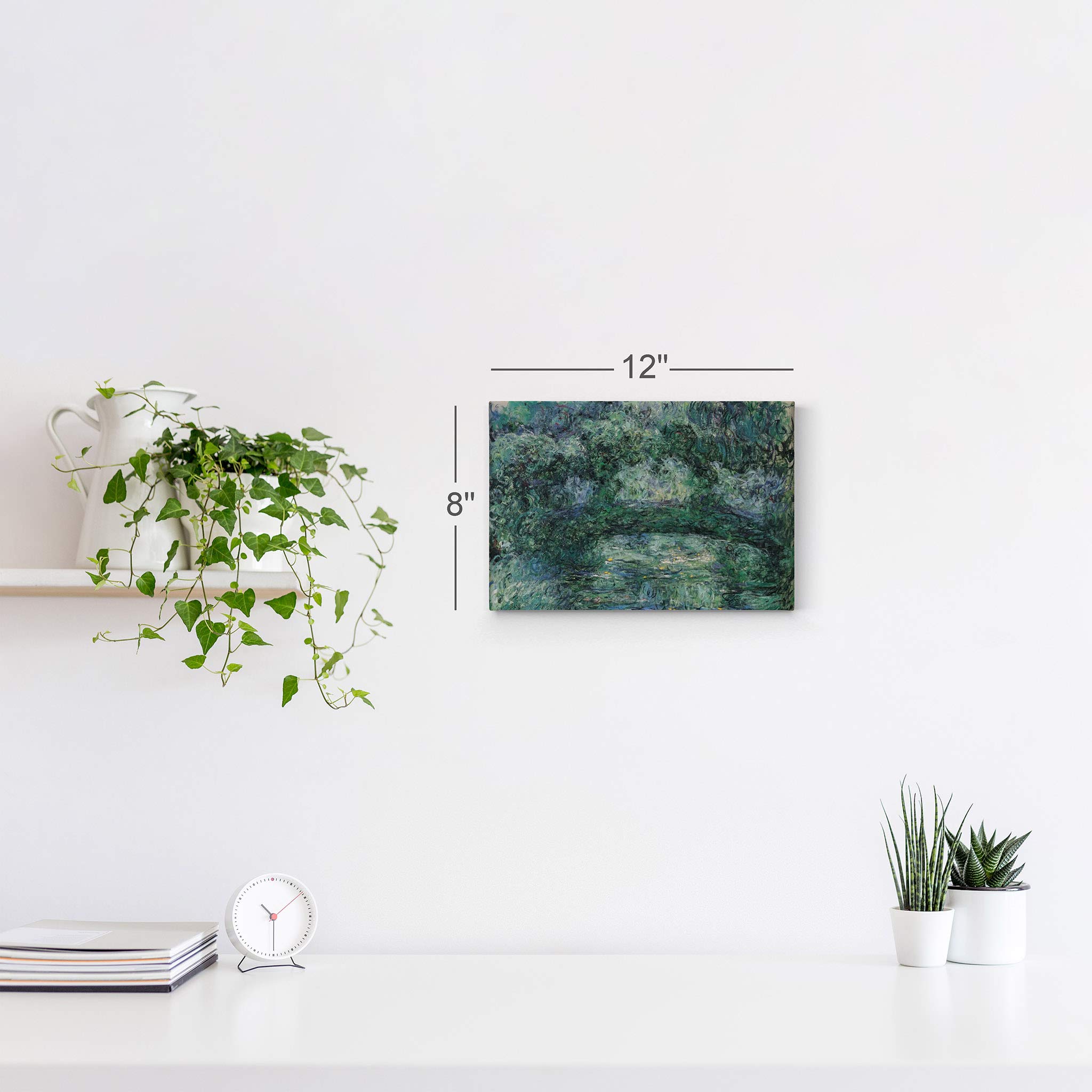 Claude Monet The Japanese Bridge Canvas Wall Art Print - Famous Oil Painting Reproduction, Modern Home Decor - Ready to Hang 24x36 - Perfect for Living Room, Bedroom & Office Decor - Made in USA