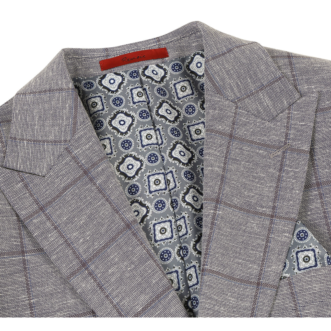 Renoir Alessandro Vitello Slim Fit Blazer for Men - Gray Blue 44 - Premium Business Jacket for Office, Weddings & Formal Events