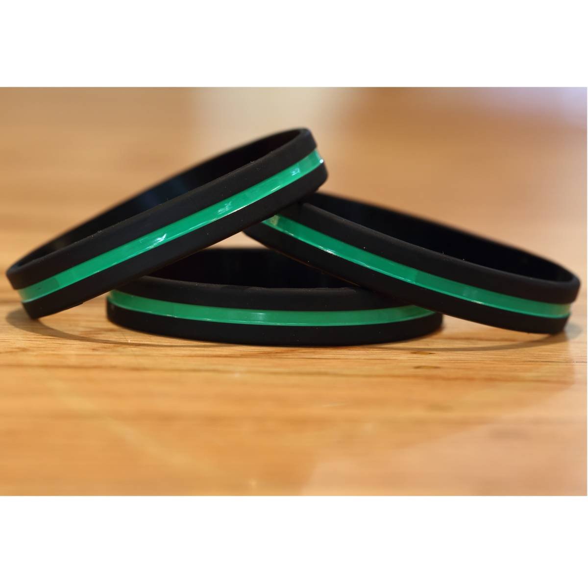 Thin Green Line Silicone Wristband Bracelets - Military & Law Enforcement Support Bands for First Responders, Veterans & Police - Show Your Awareness & Solidarity in Everyday Wear