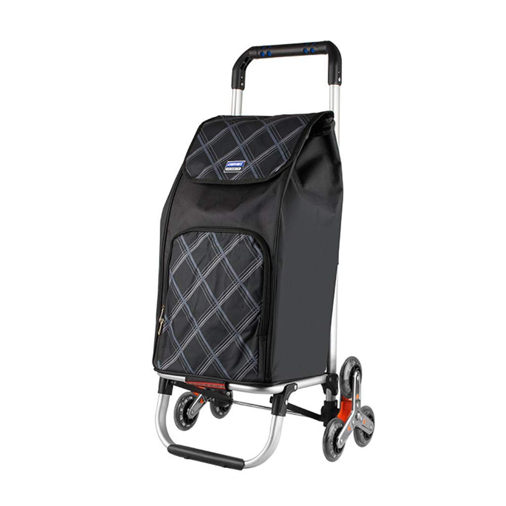 Collapsible Folding Wagon Cart - Lightweight Aluminum Frame with Stainless Steel Wheels for Shopping, Camping & Beach (35kg Capacity, Waterproof, Black) | Perfect for Groceries, Outdoor Gear & Fishing Equipment Transport