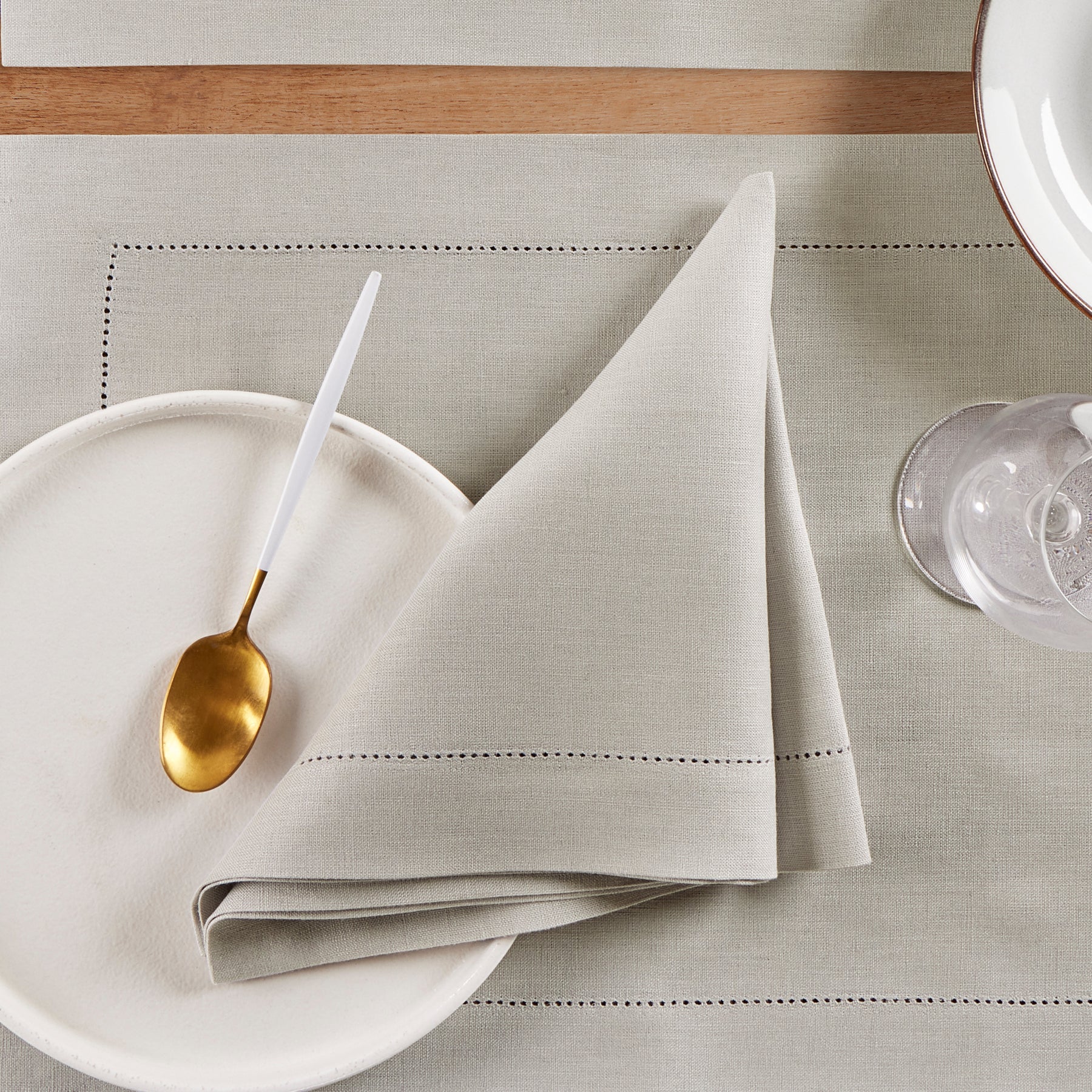 Premium Medium Weight Hemstitch Napkins - 12-Pack White Linen Dinner Napkins for Formal Dining, Weddings & Special Occasions