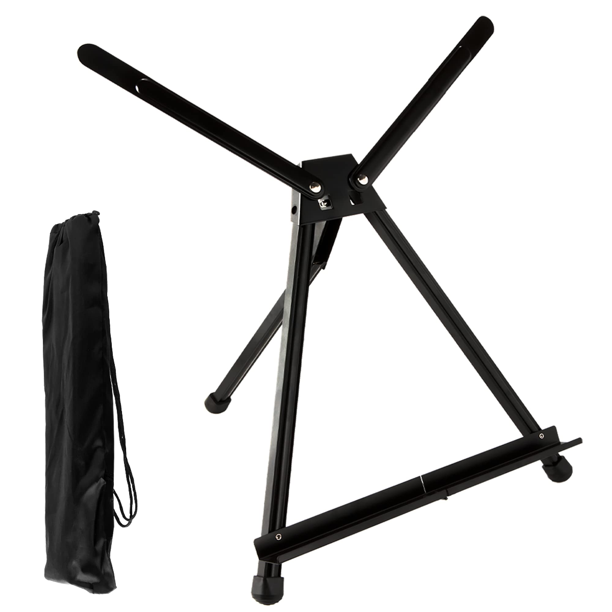 SoHo Urban Artist Black Aluminum Tabletop Easel Stand - Portable Display Easel for Painting Canvas, Artwork, Photos & Crafts - Perfect for Artists, Students & Home Decor (Set of 10)