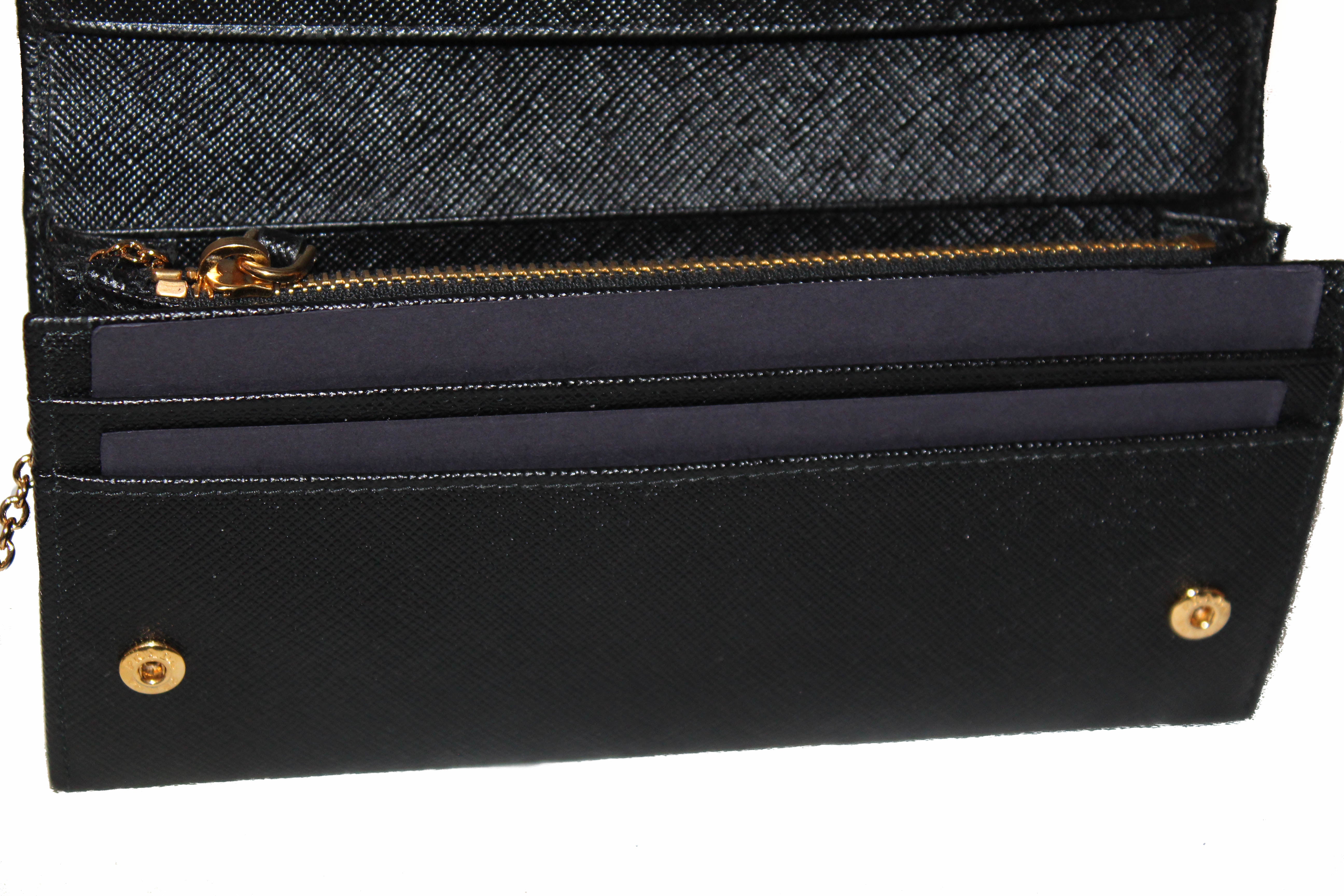 Authentic Prada Black Saffiano Leather Long Wallet 1MH132 - Luxury Women's Bifold Wallet for Everyday Use & Special Occasions