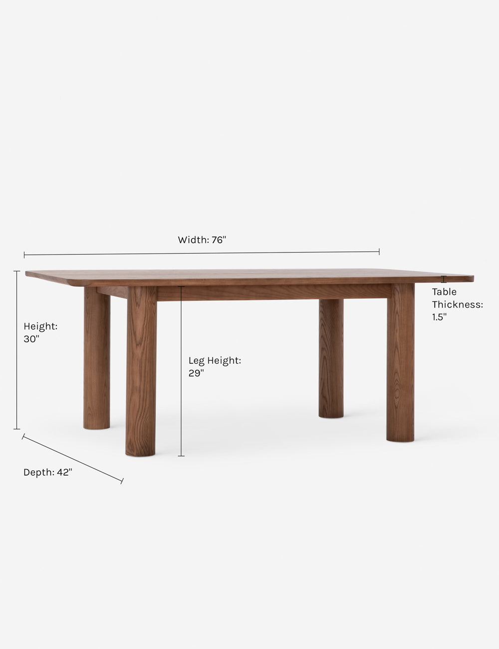 Sun at Six Arc Dining Table - Modern Solid Wood Dining Table for Kitchen & Dining Room - Perfect for Family Gatherings & Dinner Parties