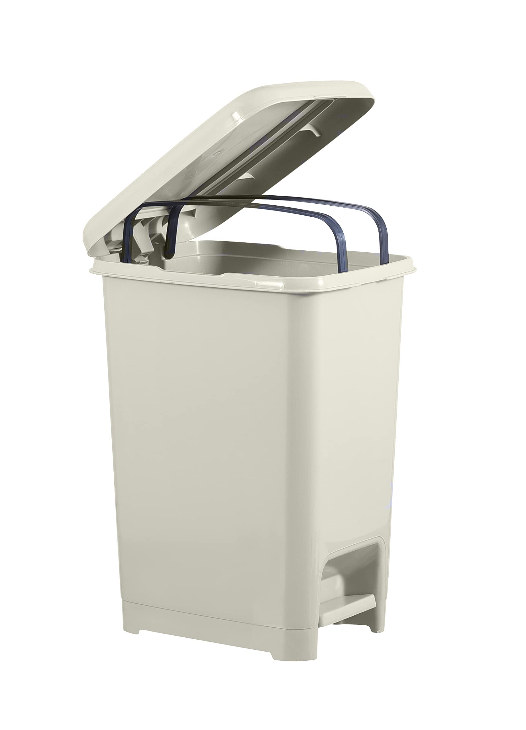 Superio 6.5 Gallon Slim Step-On Trash Can with Lid - Greige - Foot Pedal Garbage Bin for Kitchen, Bathroom, Office, Bedroom, Dorm & Patio - Perfect for Small Spaces & Waste Disposal Needs