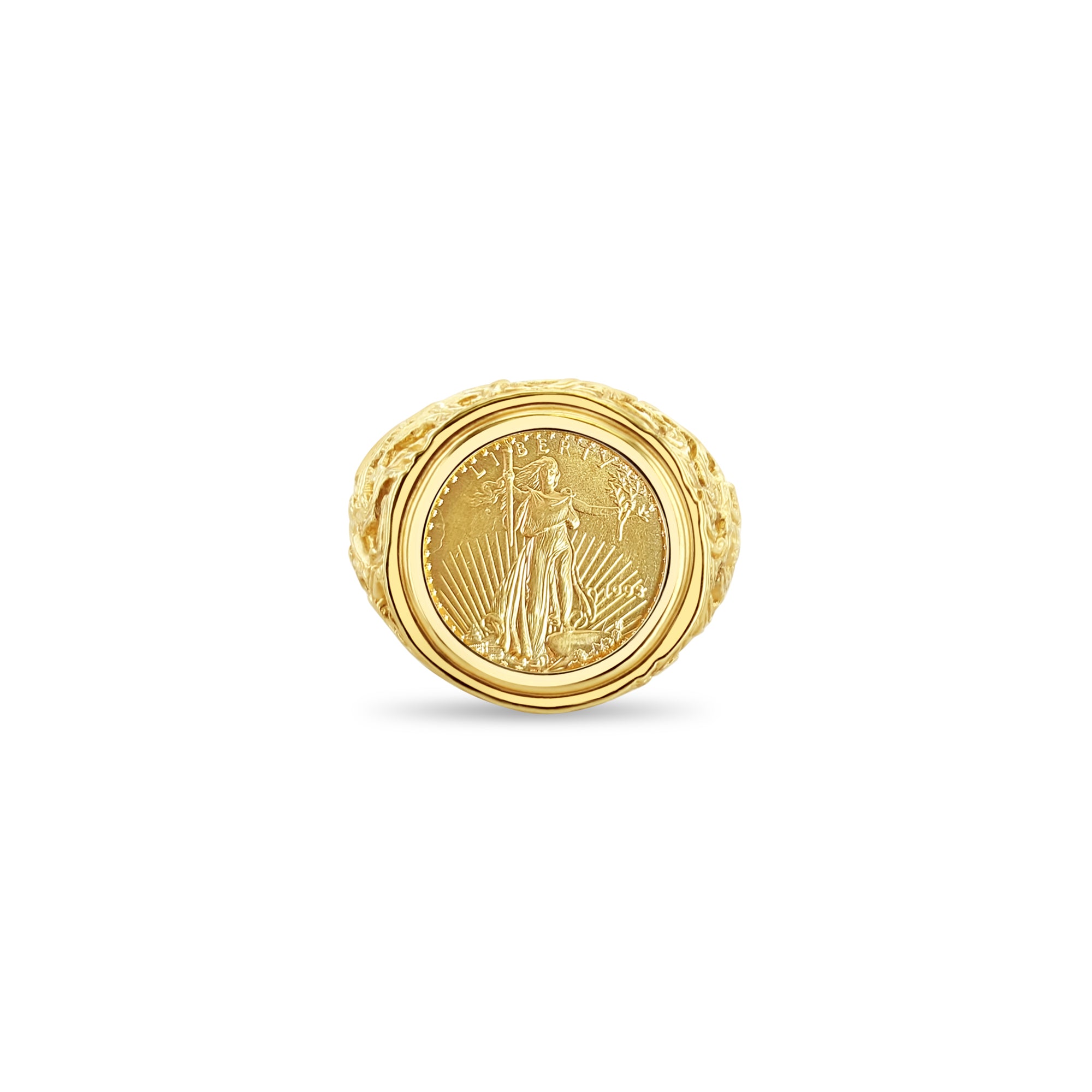 Lady Liberty Coin Ring with Tree Branch Design - Vintage Silver Jewelry for Women - Perfect for Gifts, Weddings & Special Occasions