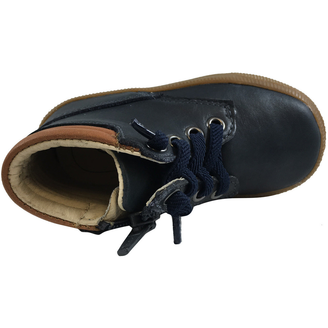 Old Soles Boys Girls Rover Navy High Top Lace Up Sneakers - Comfortable Kids Shoes for School, Play & Everyday Wear