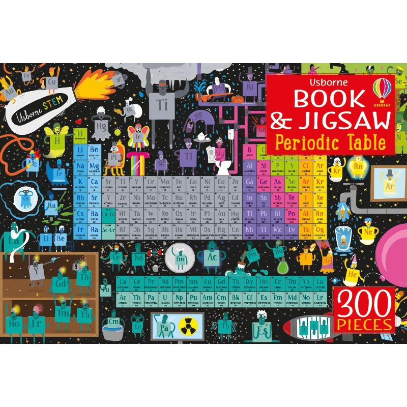 Periodic Table Book & 300 Piece Jigsaw Puzzle Set - Educational Science Learning Kit for Kids & Adults - Perfect for Classroom, Homeschooling & Family Game Night