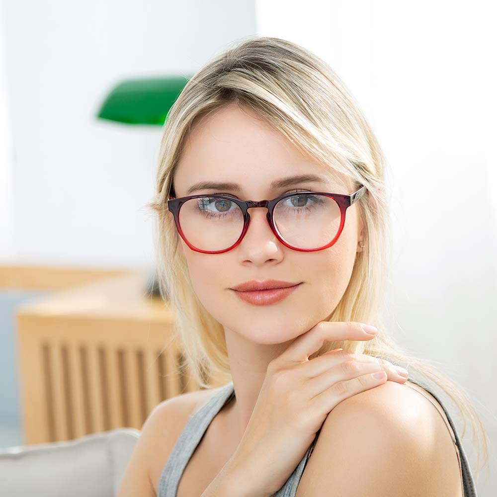 K KENZHOU Blue Light Blocking Glasses for Computer & Reading - Anti Eye Strain Glasses for Women & Men (2 Pack) - Perfect for Office Work, Gaming & Screen Time