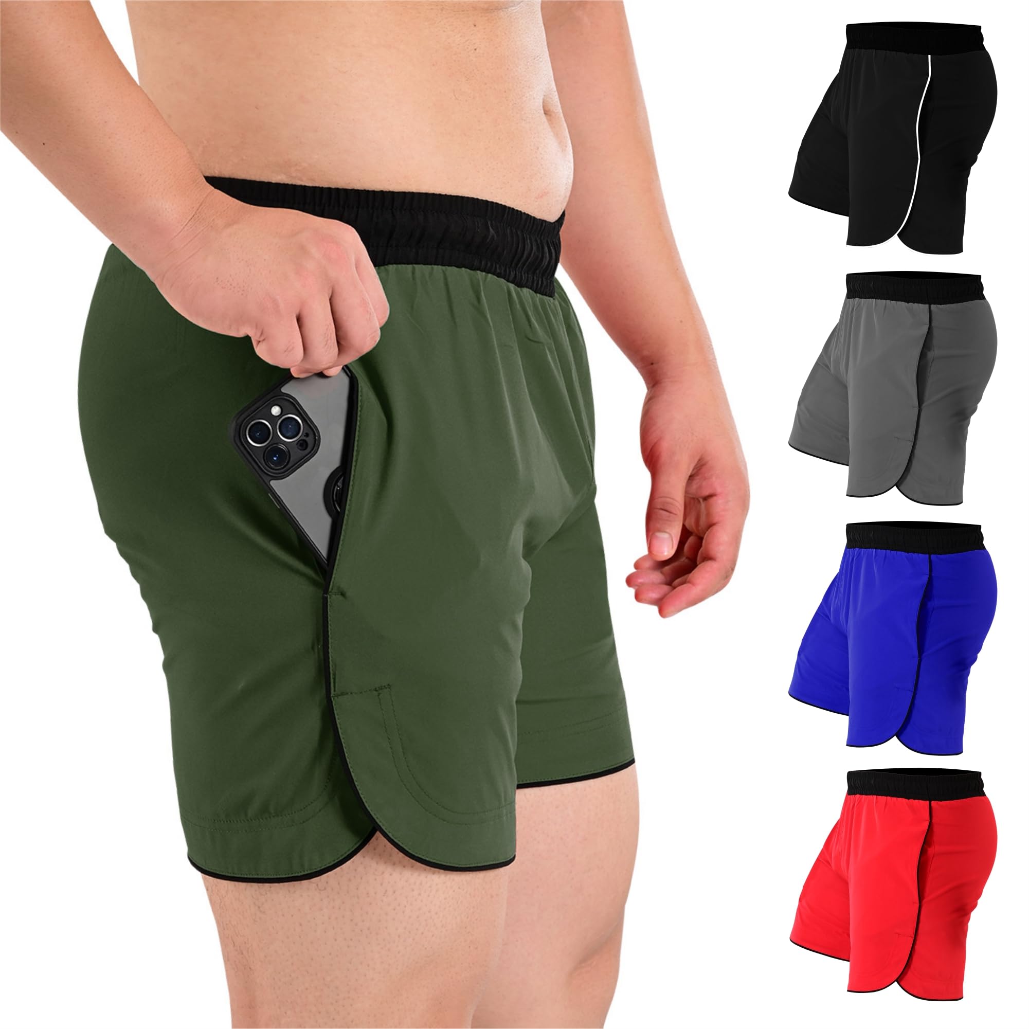 ROAR-INT MMA Boxing Shorts - Premium Grappling & No-Gi Kickboxing Shorts for Men - Brazilian Jiu Jitsu Training & Competition - Breathable & Durable Fight Trunks for MMA, BJJ, and Kickboxing - Perfect for Training, Sparring, and Tournaments