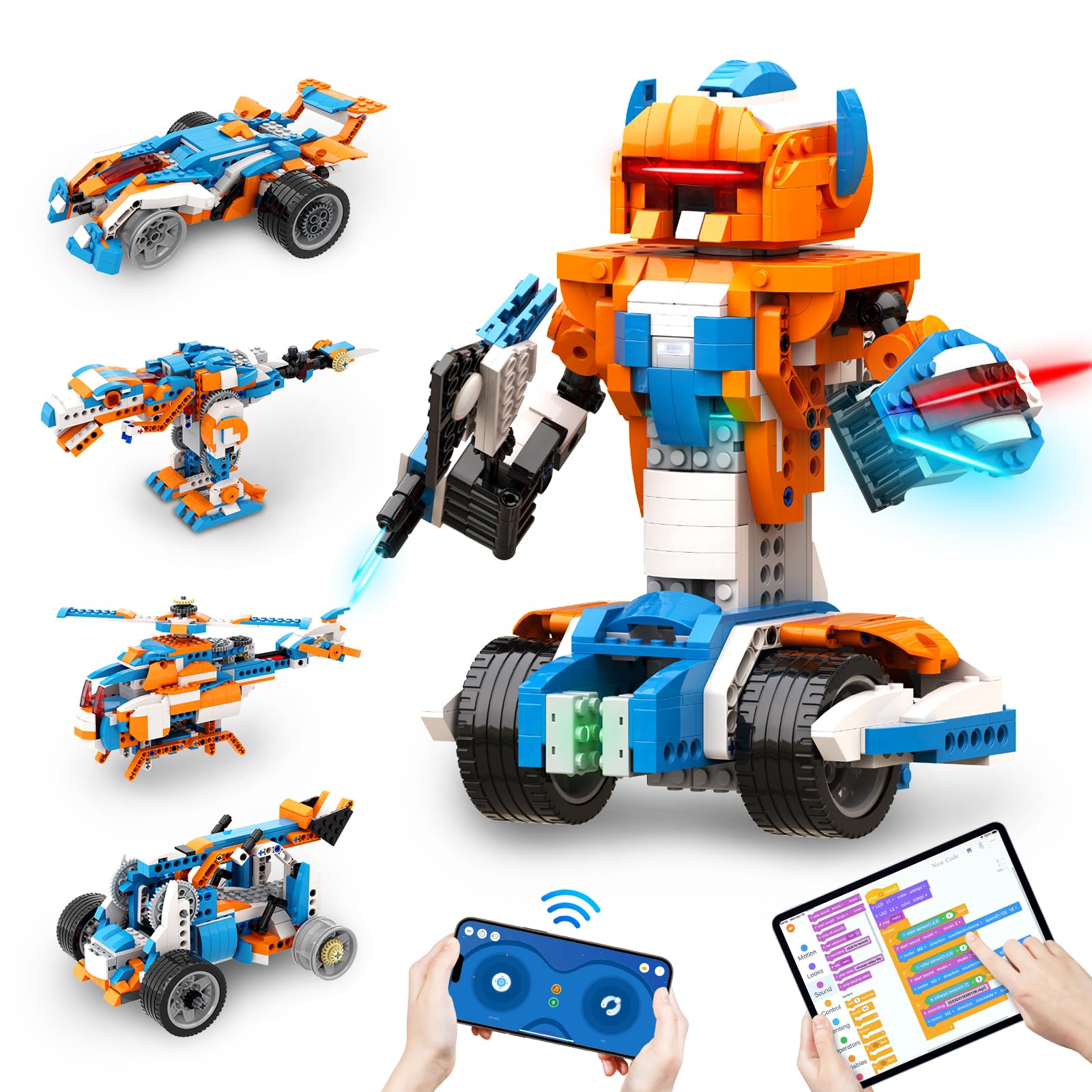 12-in-1 STEM Robotics Kit - Programmable Robot Building Set with APP Remote Control | 600pcs Educational Coding Toys for Kids Ages 8-12 | Perfect for Birthday Gifts, School STEM Projects & Family Bonding Activities