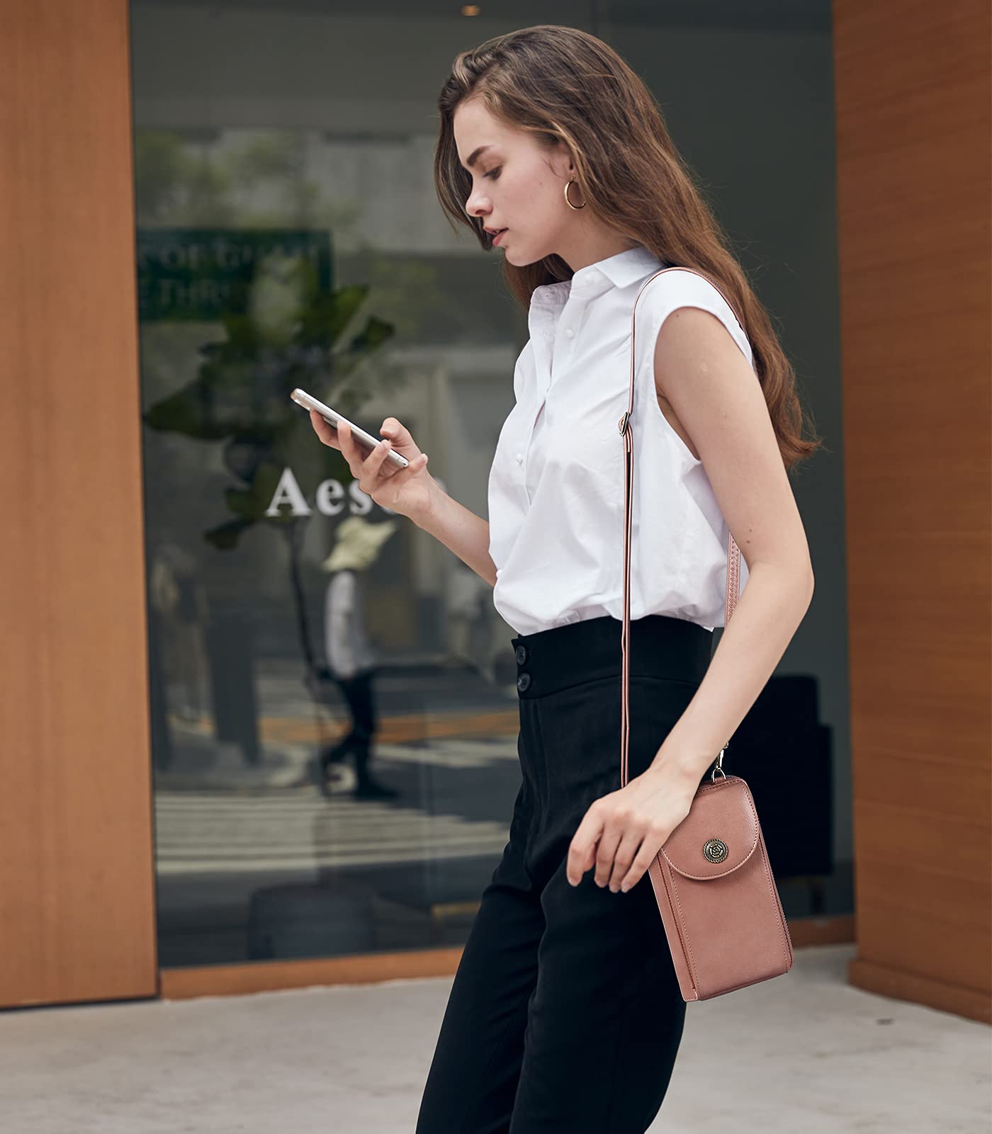BROMEN Vegan Leather Small Crossbody Phone Purse for Women - Slim Wallet with Credit Card Holder - Perfect for Travel, Shopping & Everyday Use