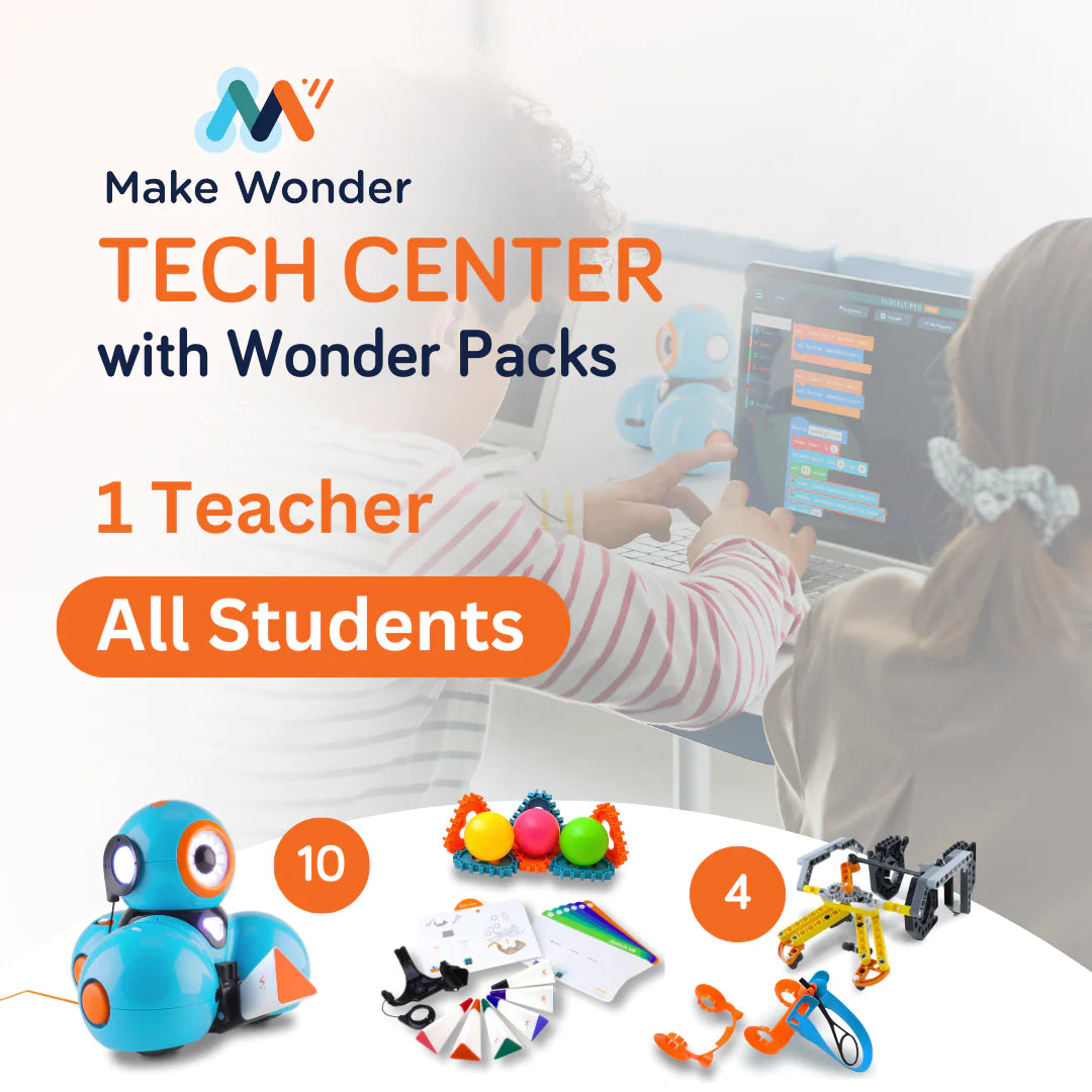 Wonder Workshop Make Wonder Tech Center with Wonder Packs - STEM Learning Kit for Kids | Coding & Robotics Educational Toys for Classroom & Home Use
