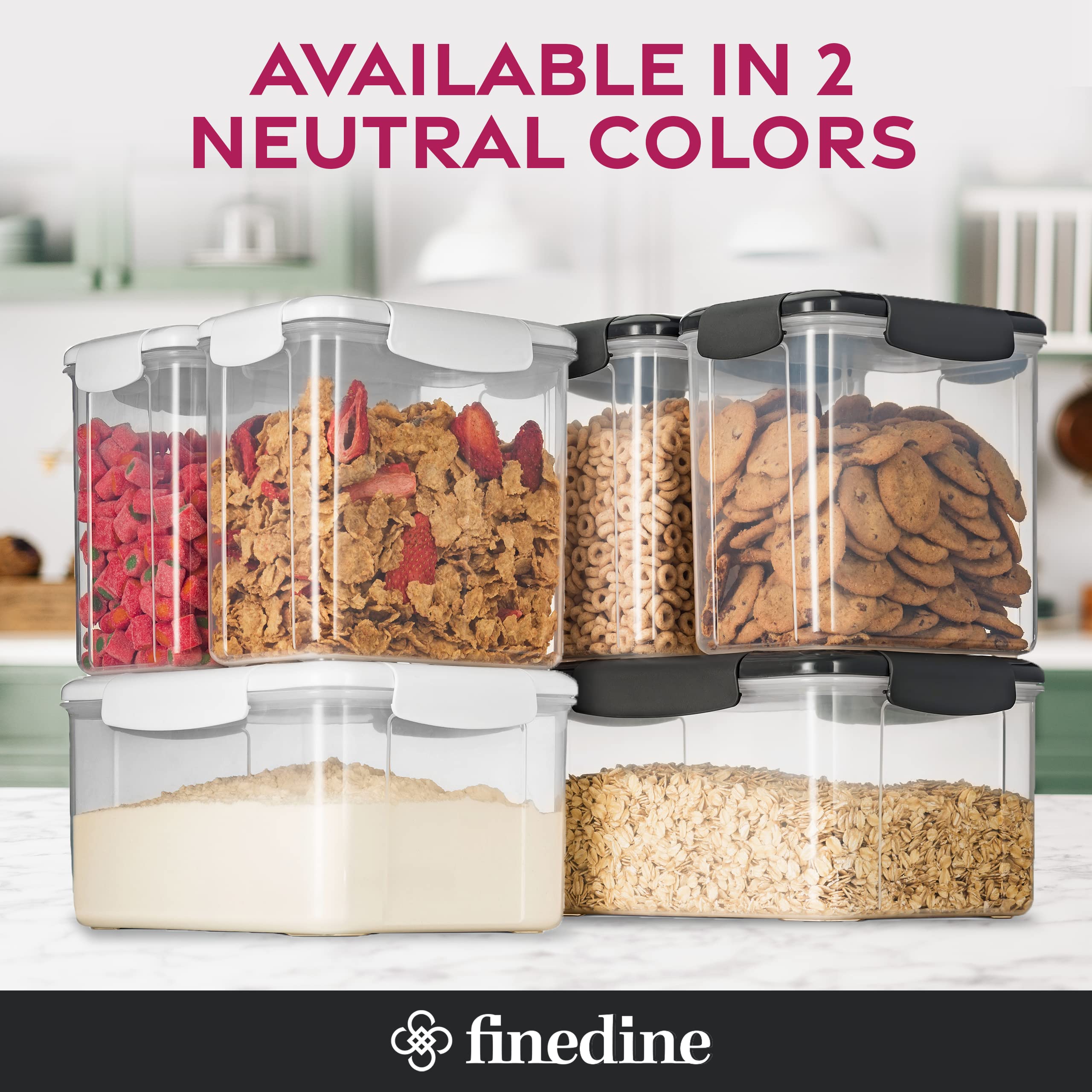 Premium Airtight Food Storage Containers Set - 12-Piece Kitchen Pantry Organization for Flour, Sugar, Cereal, Pasta & Dry Goods | BPA-Free, Stackable & Space-Saving | Ideal for Home, Office & Meal Prep (Grey)