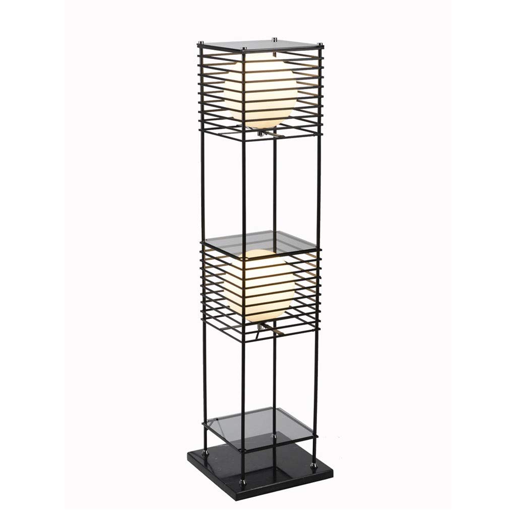 GAOXIN LED Floor Lamp for Living Room & Bedroom - Modern Glass Ball Standing Lamp with Metal Shelf - Adjustable Tall Lighting for Home Office - Perfect for Reading, Relaxing & Ambient Decor