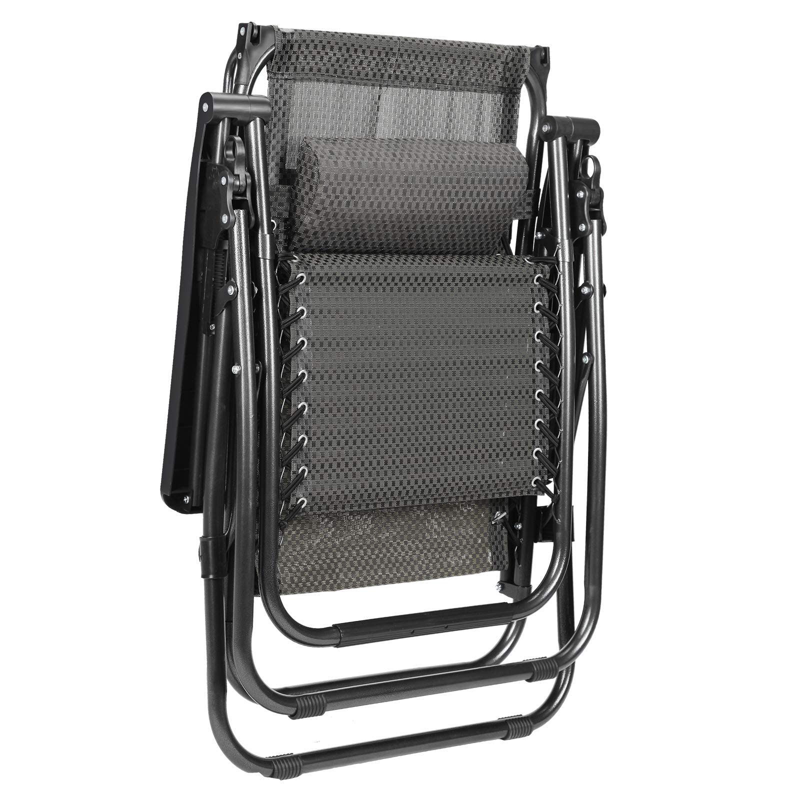 Premium Zero Gravity Reclining Lounge Chair with Adjustable Sunshade & Snack Tray - 2 Pack Black Outdoor Patio Furniture for Pool, Beach, Yard & Travel Relaxation | Perfect for Sunbathing, Camping & Backyard Lounging