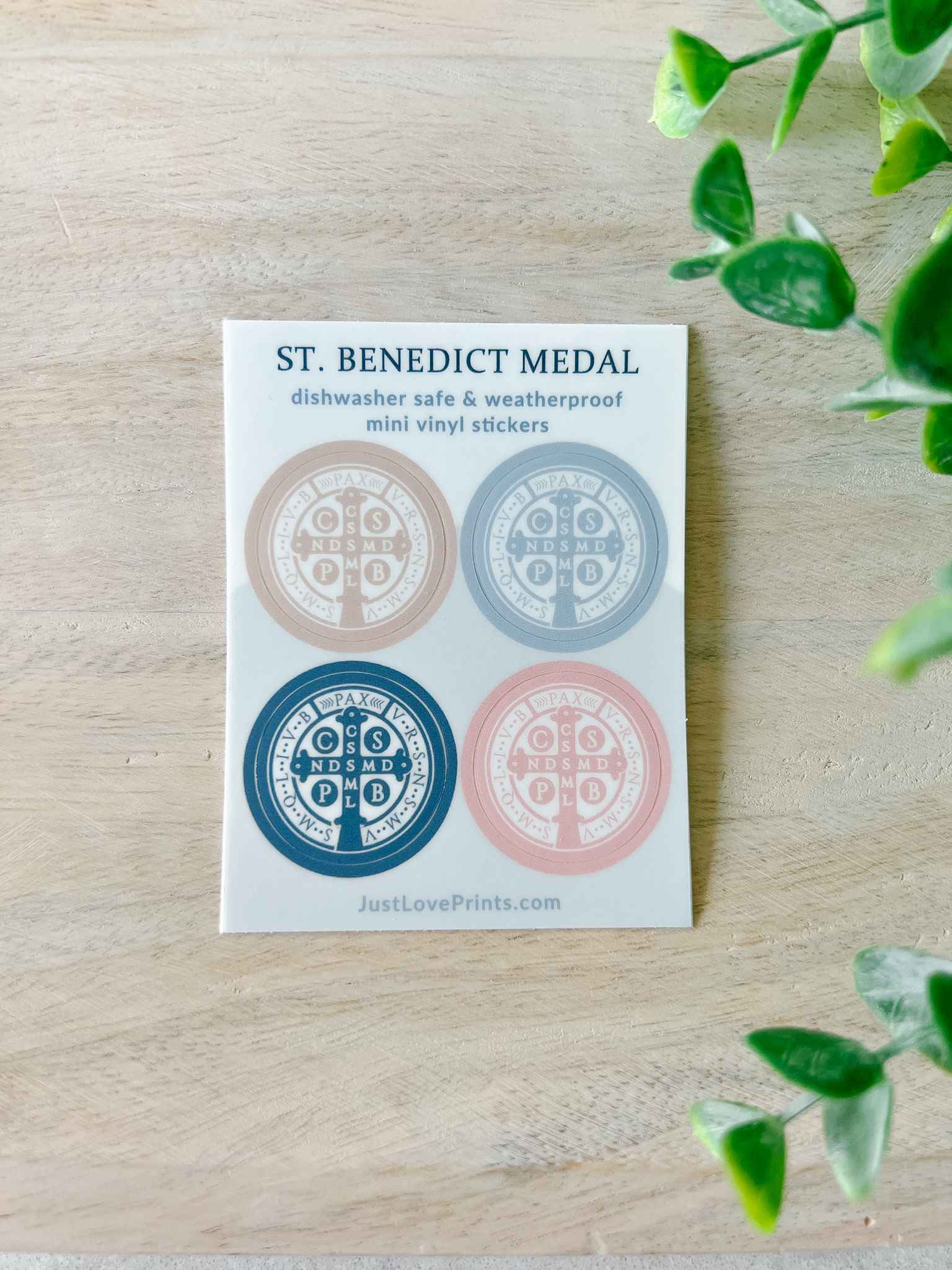 St. Benedict Medal Sticker Set - Religious Catholic Protection Decals for Cars, Windows & Notebooks - Ideal for Home Blessing, Spiritual Defense & Faith-Based Decor