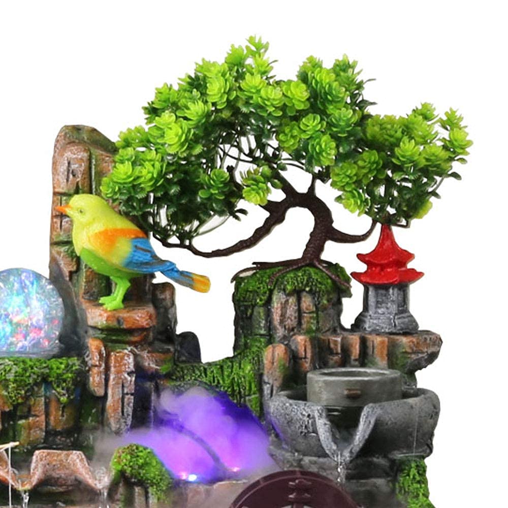 Tabletop Fountain with Waterfall & Humidifier - Natural Rockery Design for Aquariums, Plants & Birds | Indoor Desk Fountain Decor for Office, Home, Bedroom | US Stock | Perfect for Relaxation, Zen Decor & Stress Relief