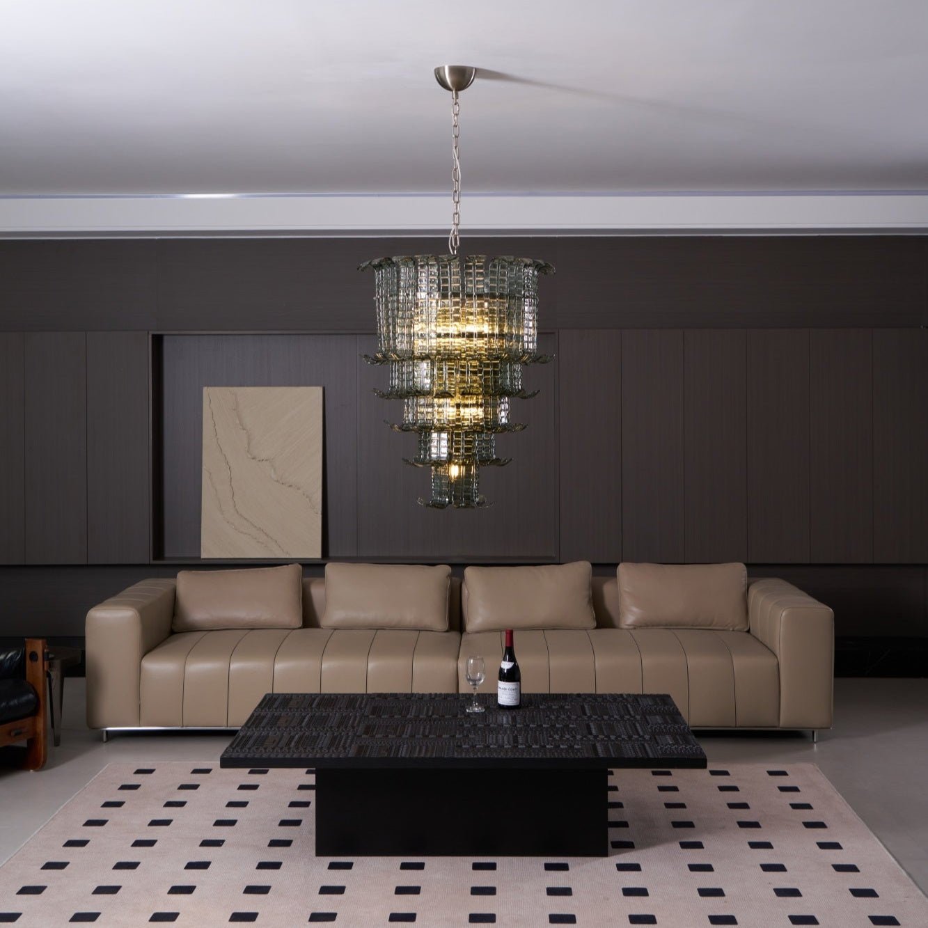 Elegant Cascade Murano Glass Chandelier - Handcrafted Italian Lighting Fixture for Dining Room, Living Room & Bedroom Decor