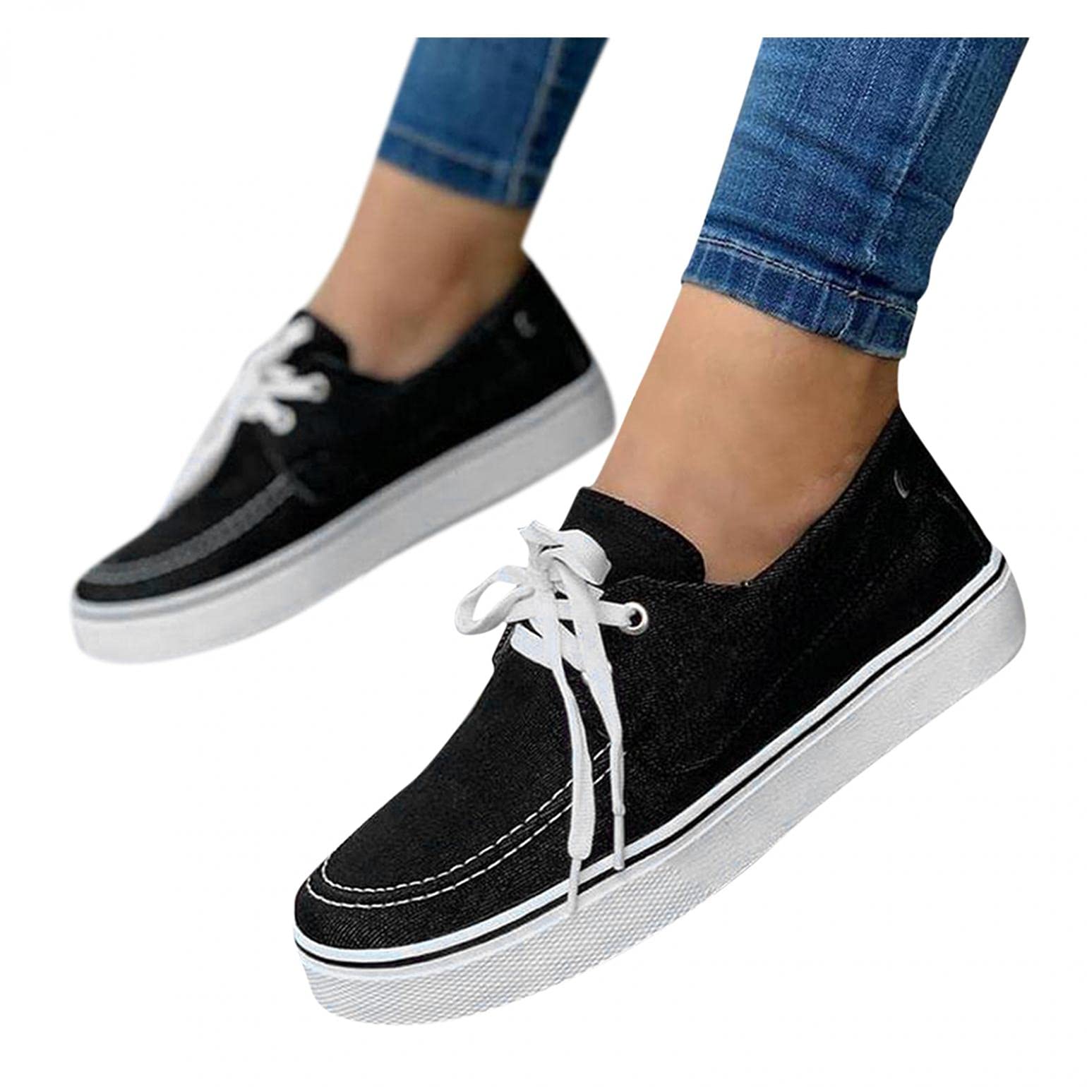 Women's Walking Sneakers - Comfortable Canvas Lace-Up & Slip-On Fashion Shoes for Casual Wear, Tennis & Daily Activities | Perfect for Walking, Workouts & Everyday Outfits