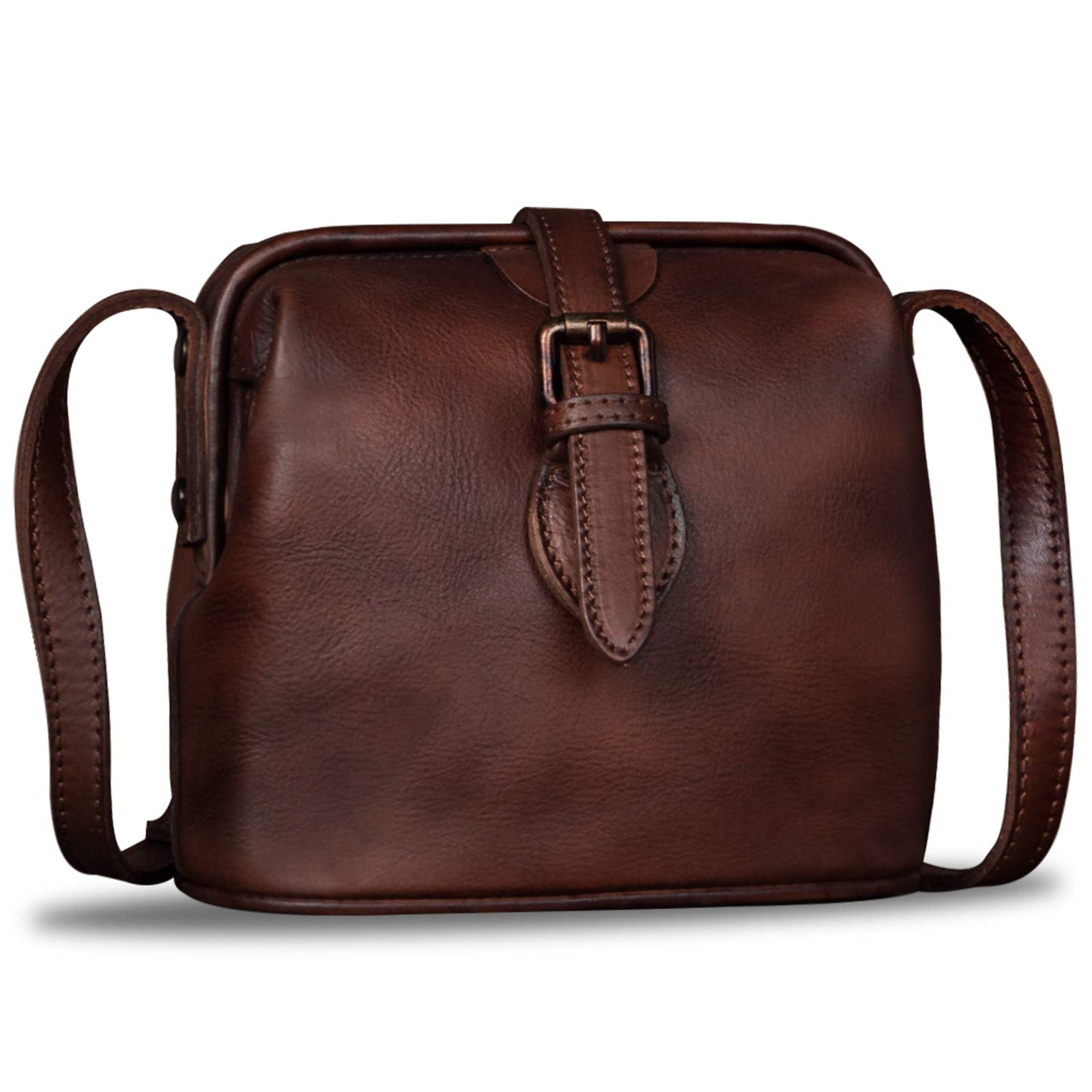 Genuine Leather Crossbody Bag for Women - Small Vintage Satchel Handmade Mini Purse | Perfect for Everyday Use, Travel & Date Night